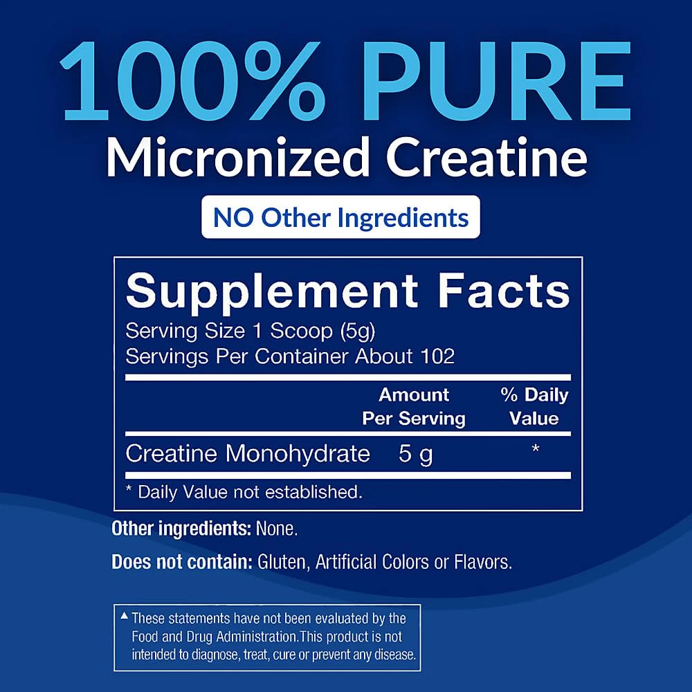 BodyTech Creatine Monohydrate Powder, Unflavored Micronized Creatine Formula for Men and Women, 5g per Serving, Pre Workout & Post Workout Supplement, Gluten Free, Sugar Free, 18 Oz, 102 Servings - Image 3