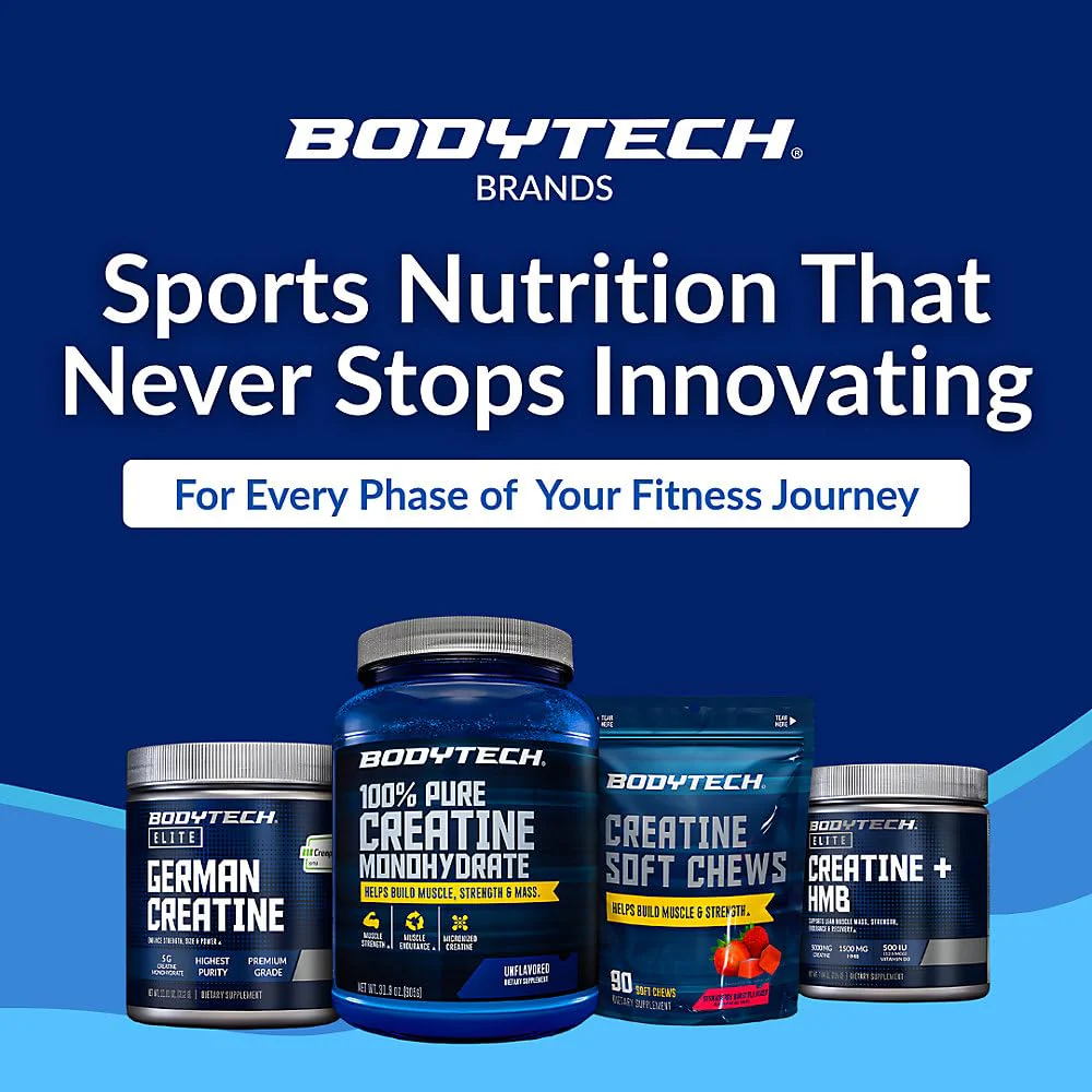 BodyTech Creatine Monohydrate Powder, Unflavored Micronized Creatine Formula for Men and Women, 5g per Serving, Pre Workout & Post Workout Supplement, Gluten Free, Sugar Free, 31.9 Oz, 181 Servings - Image 8