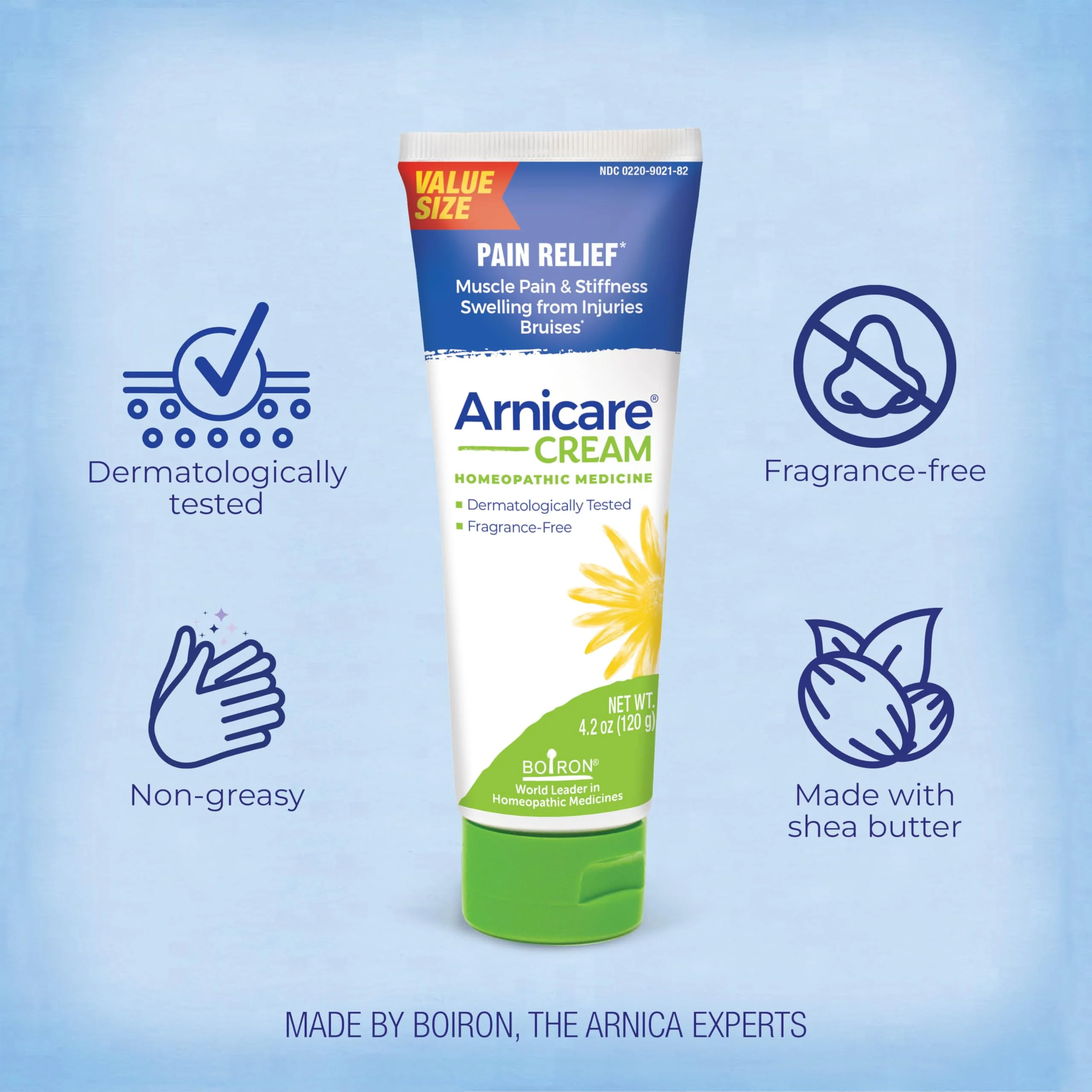 Boiron Arnicare Cream for Joint Pain, Muscle Pain, Swelling, Soreness, Stiffness, and Bruises - Fast Absorbing and Fragrance-Free - 4.2 oz - Image 3