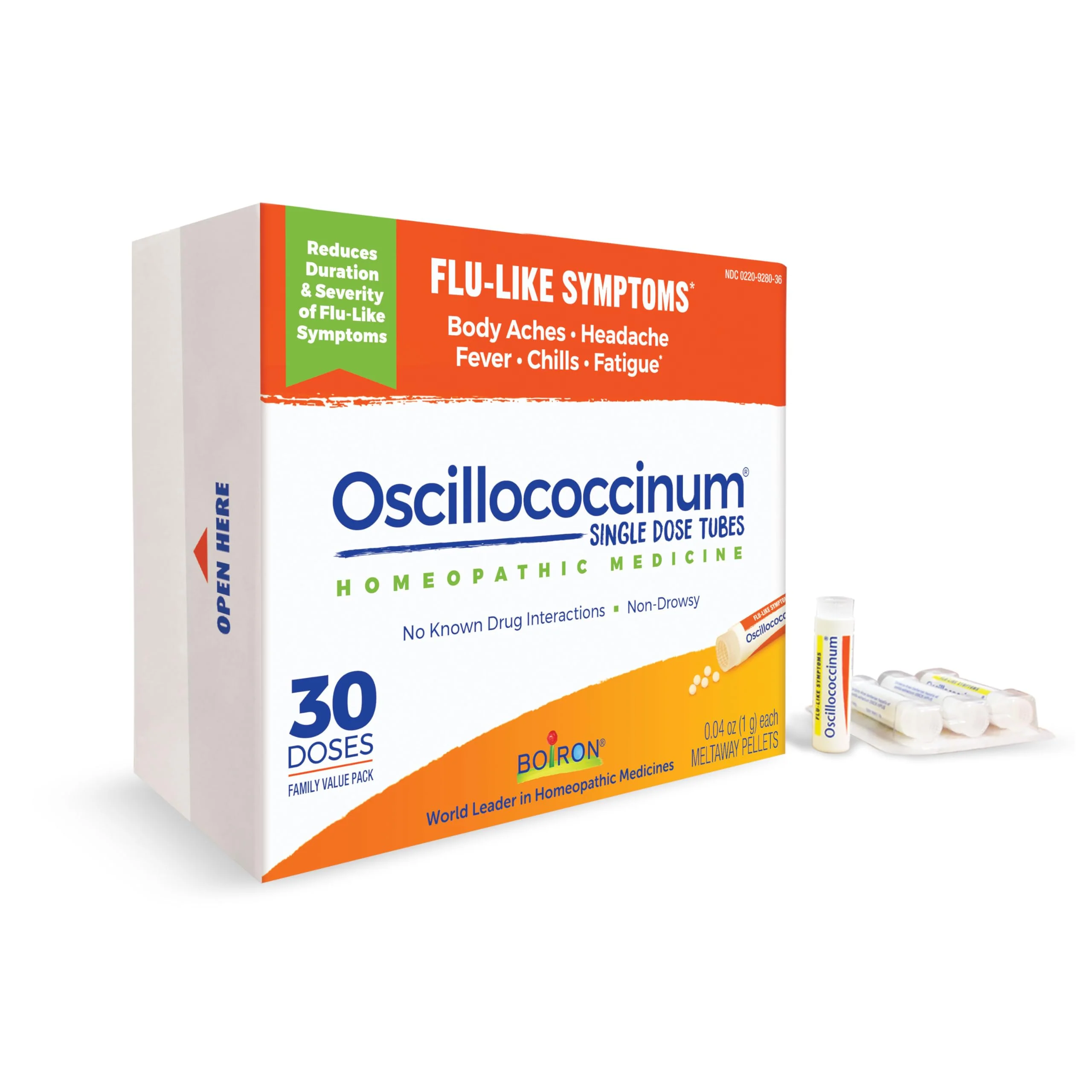 Boiron Oscillococcinum for Relief from Flu-Like Symptoms of Body Aches, Headache, Fever, Chills, and Fatigue - 30 Doses