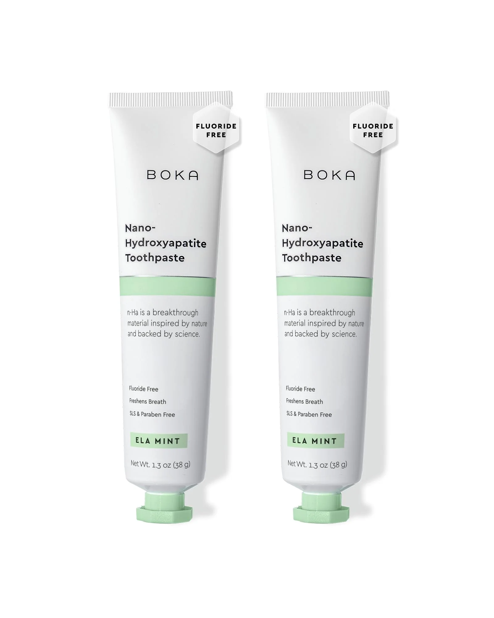 Boka Fluoride Free Toothpaste, Nano Hydroxyapatite Toothpaste, Appropriate for Sensitive Teeth - for Adult Oral Care - Ela Mint Flavor, 1.3 Fl Oz 2Pk US Manufactured - Image 2
