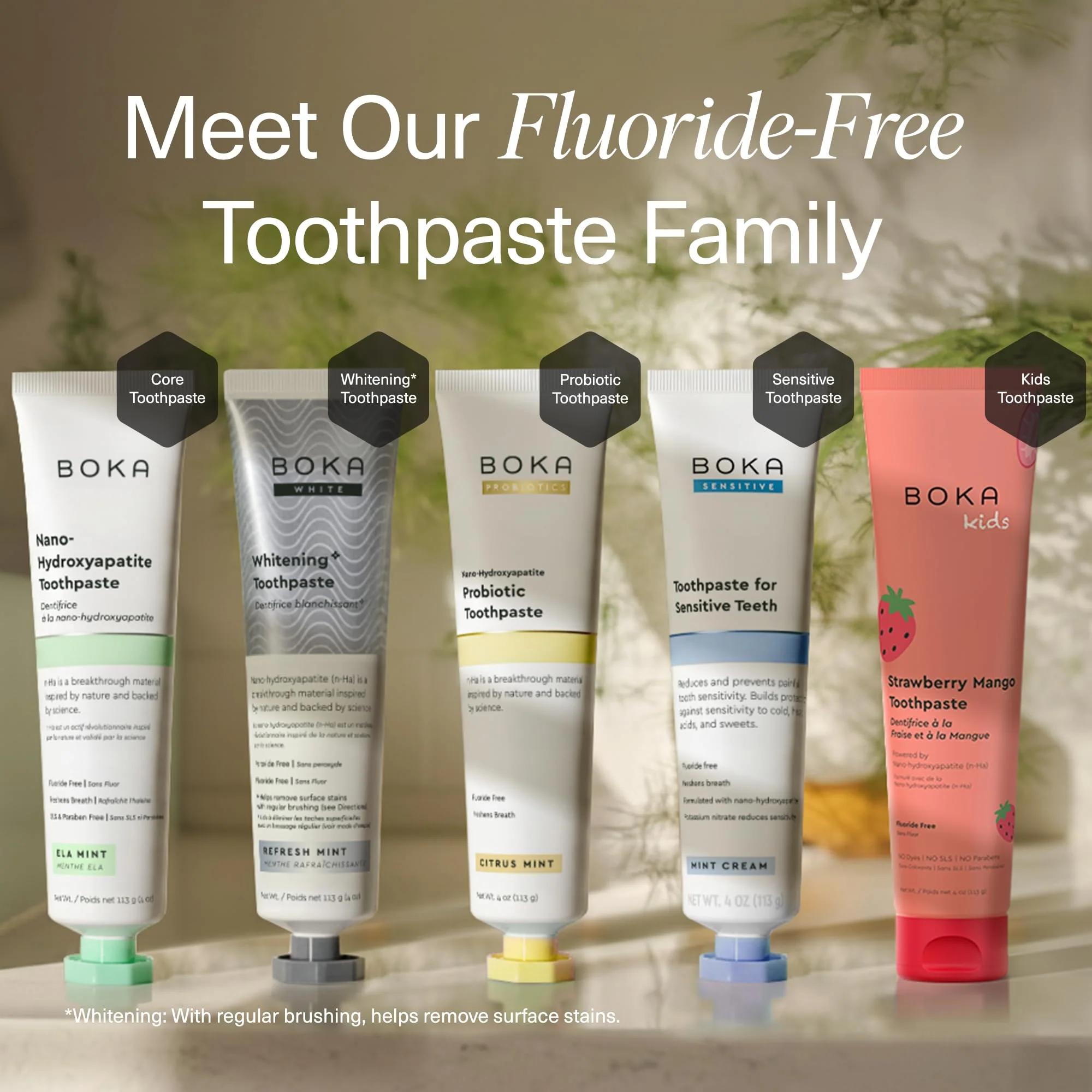 Boka Fluoride Free Toothpaste, Nano Hydroxyapatite Toothpaste, Appropriate for Sensitive Teeth - for Adult Oral Care - Ela Mint Flavor, 1.3 Fl Oz 2Pk US Manufactured - Image 7