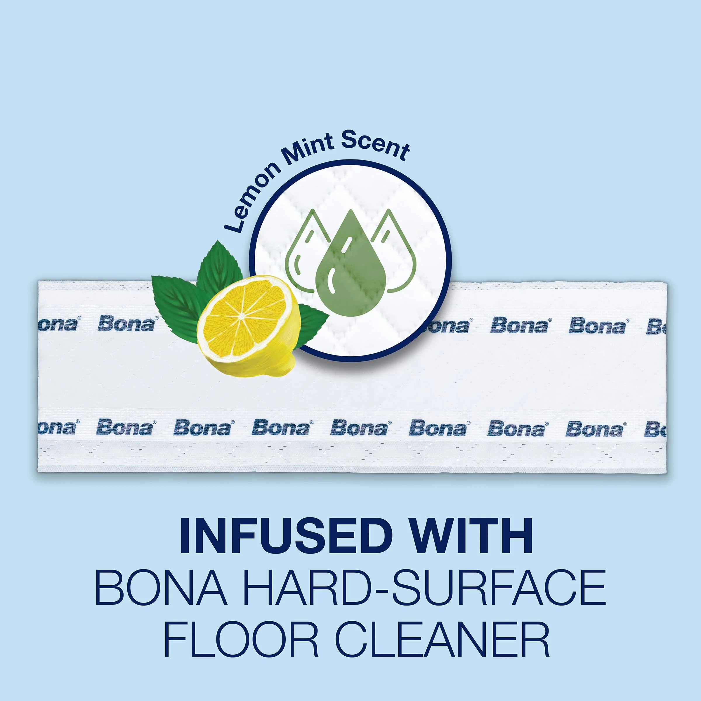 Bona® Disposable Wet Cleaning Pads for Hard-Surface Floors, Lemon Mint Scent 12 Count (Pack of 2) - Image 4