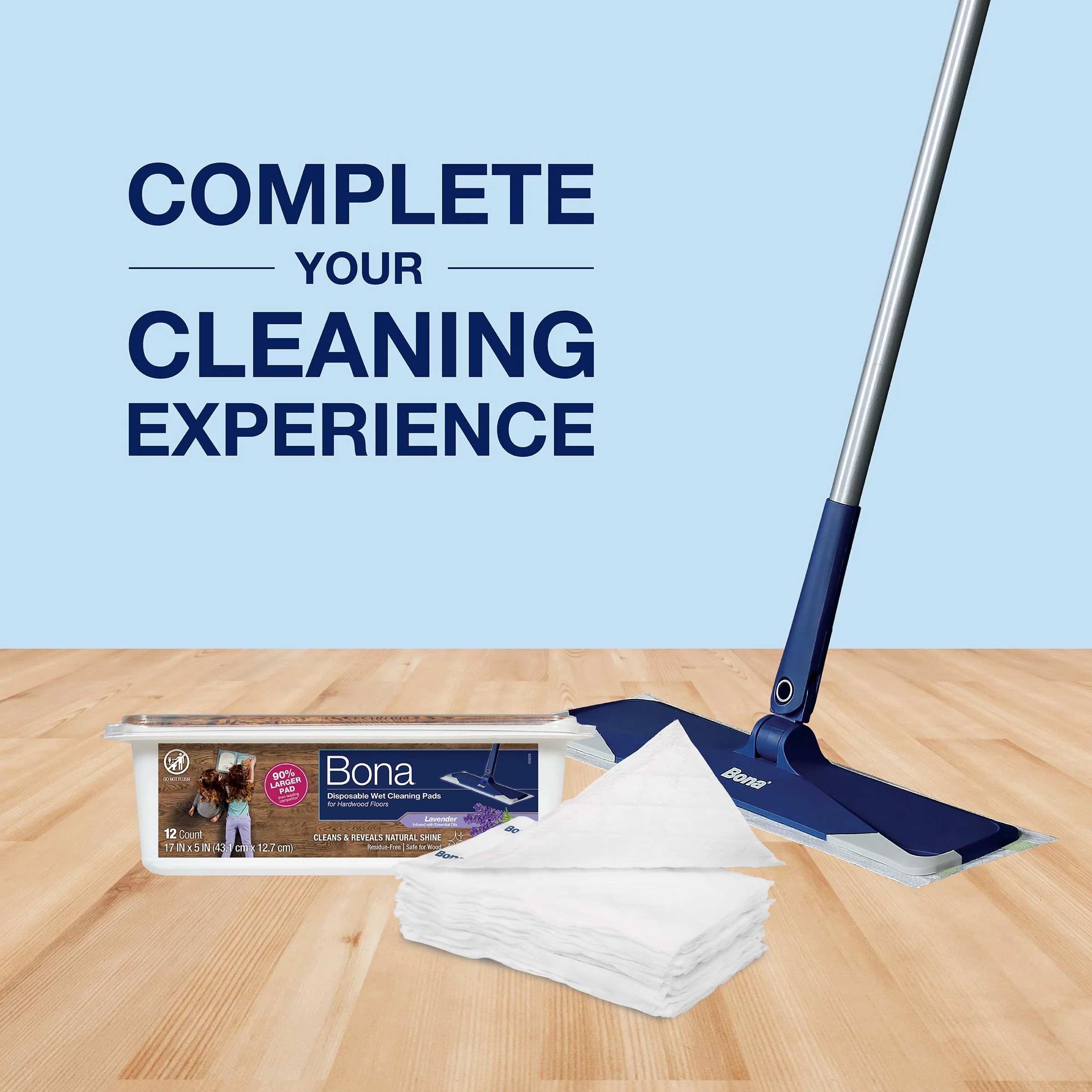 Bona® Disposable Wet Cleaning Pads for Hardwood Floors,Lavender Scent,(Pack of 6) - Image 2
