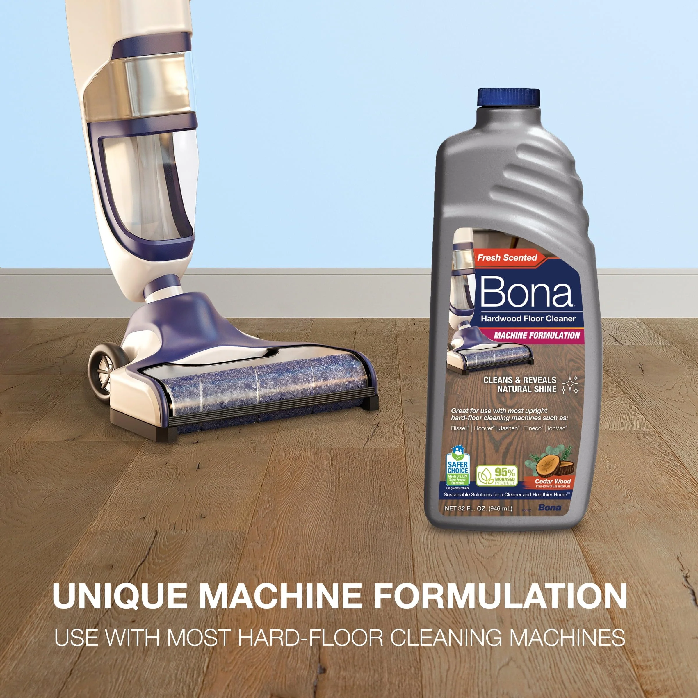 Bona® Hardwood Floor Cleaner - Hard-Floor Cleaning Machine Formulation - 32 fl oz - Cedar Wood - Image 5