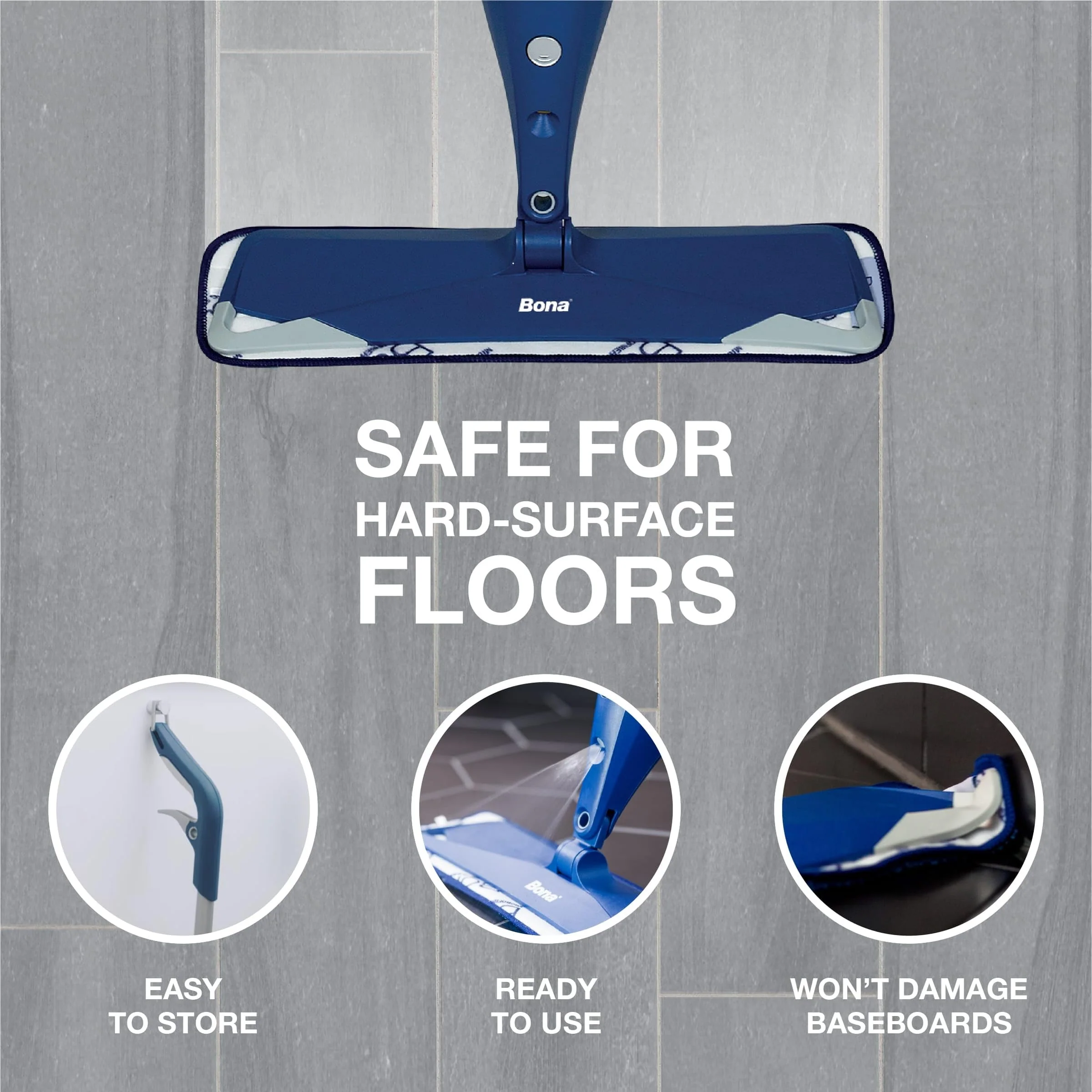 Bona Multi-Surface Floor Premium Spray Mop - Includes Multi-Surface Floor Cleaner Concentrate and Machine Washable Microfiber Cleaning Pad - For Stone, Tile, Laminate and Vinyl LVT/LVP Floors - Image 8