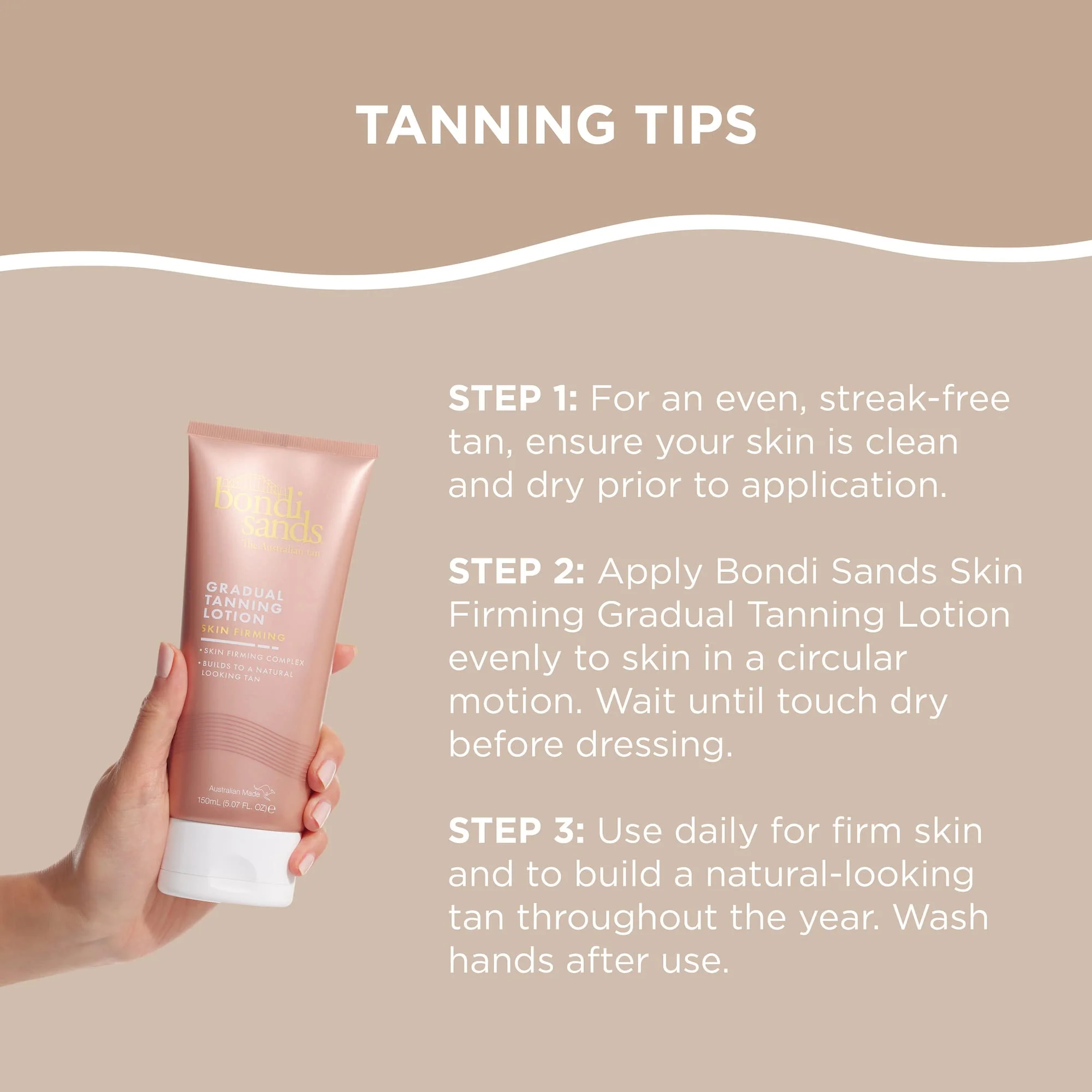 Bondi Sands Skin Firming Gradual Tanning Lotion, Skin-Firming Complex Builds to a Natural-Looking Tan for Tight, Glowing Skin, 150 mL, 5.07 Fl. Oz. - Image 2