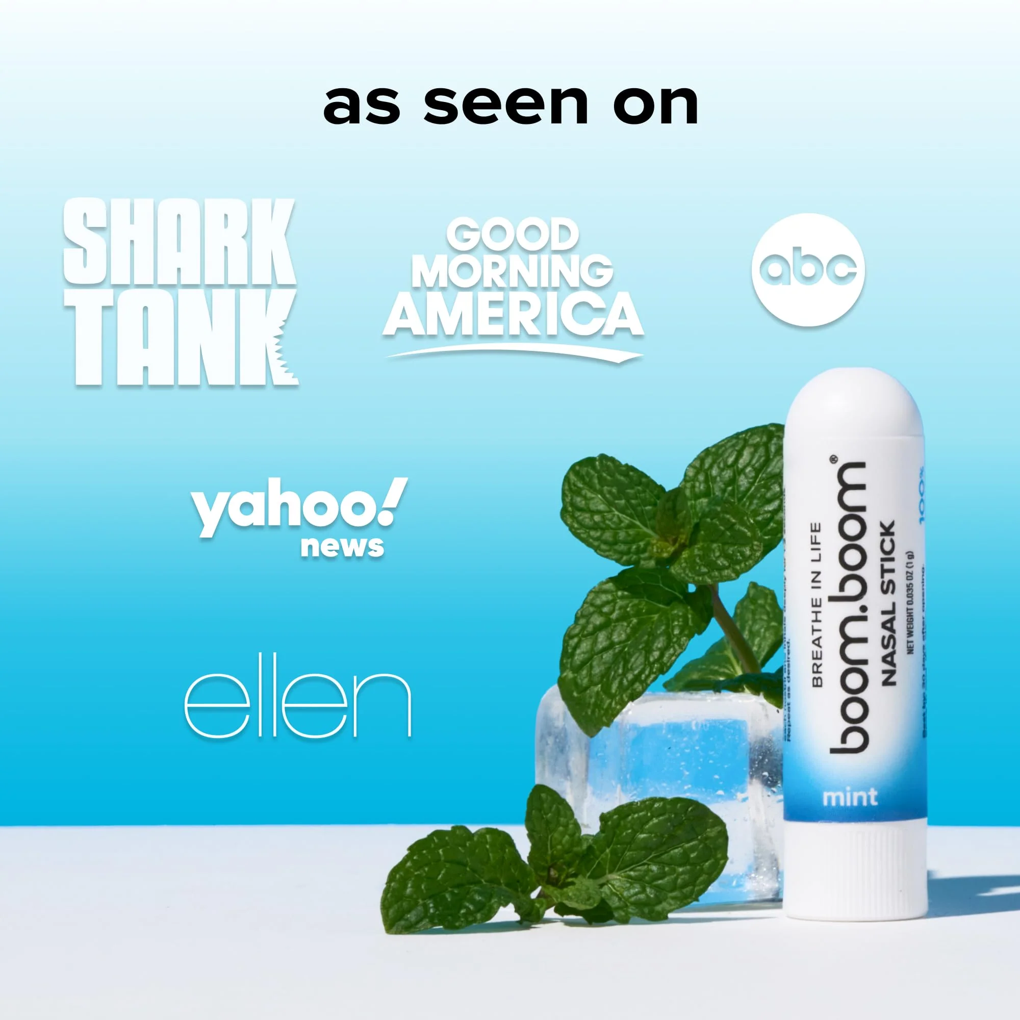 BoomBoom Nasal Stick | Vapor Flow Technology | Cool Refreshing Sensation | Natural Mood Boost | Simple Ingredients | Essential Oils + Menthol Inhaler (Mint) - Image 2