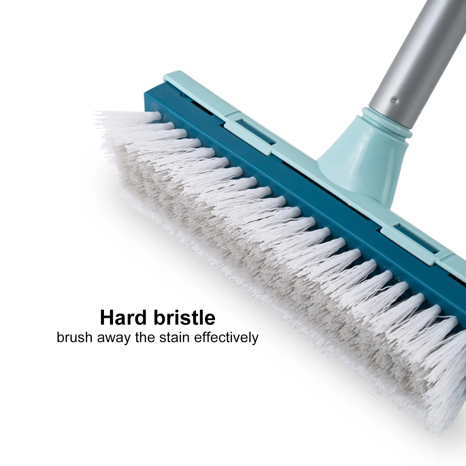 BOOMJOY Floor Scrub Brush with Long Handle, 2 in 1 Scrape and Brush, Stiff Bristles for Cleaning Bathroom, Patio, Garage, Kitchen, Deck, Tile, Blue - Image 6