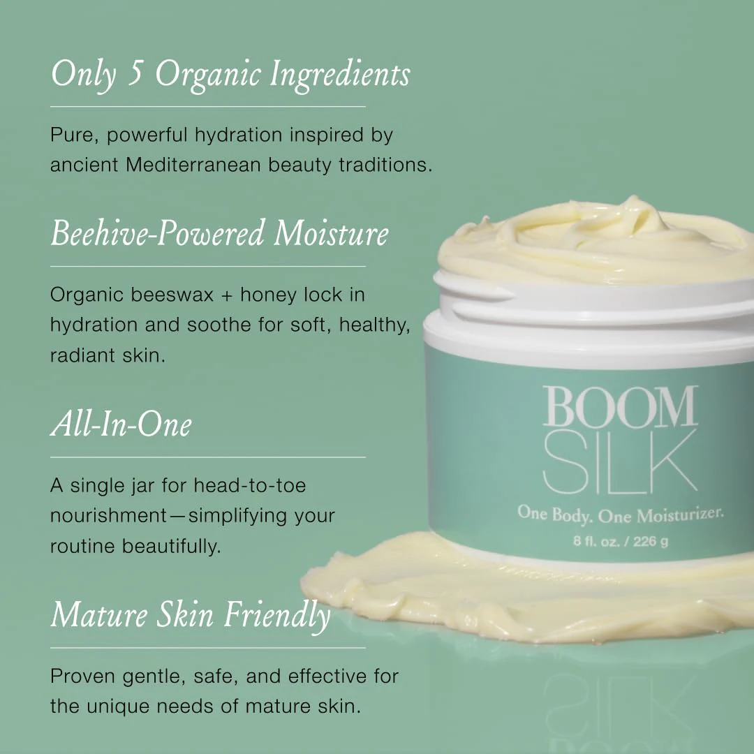 Boomsilk ® Face Moisturizer Cream, Rejuvenating Face Lotion & Facial Moisturizer for Mature Skin with Olive Oil, Beeswax & Honey, Hydrating Body Lotion for Women, 2 oz Boom Beauty by Cindy Joseph - Image 7