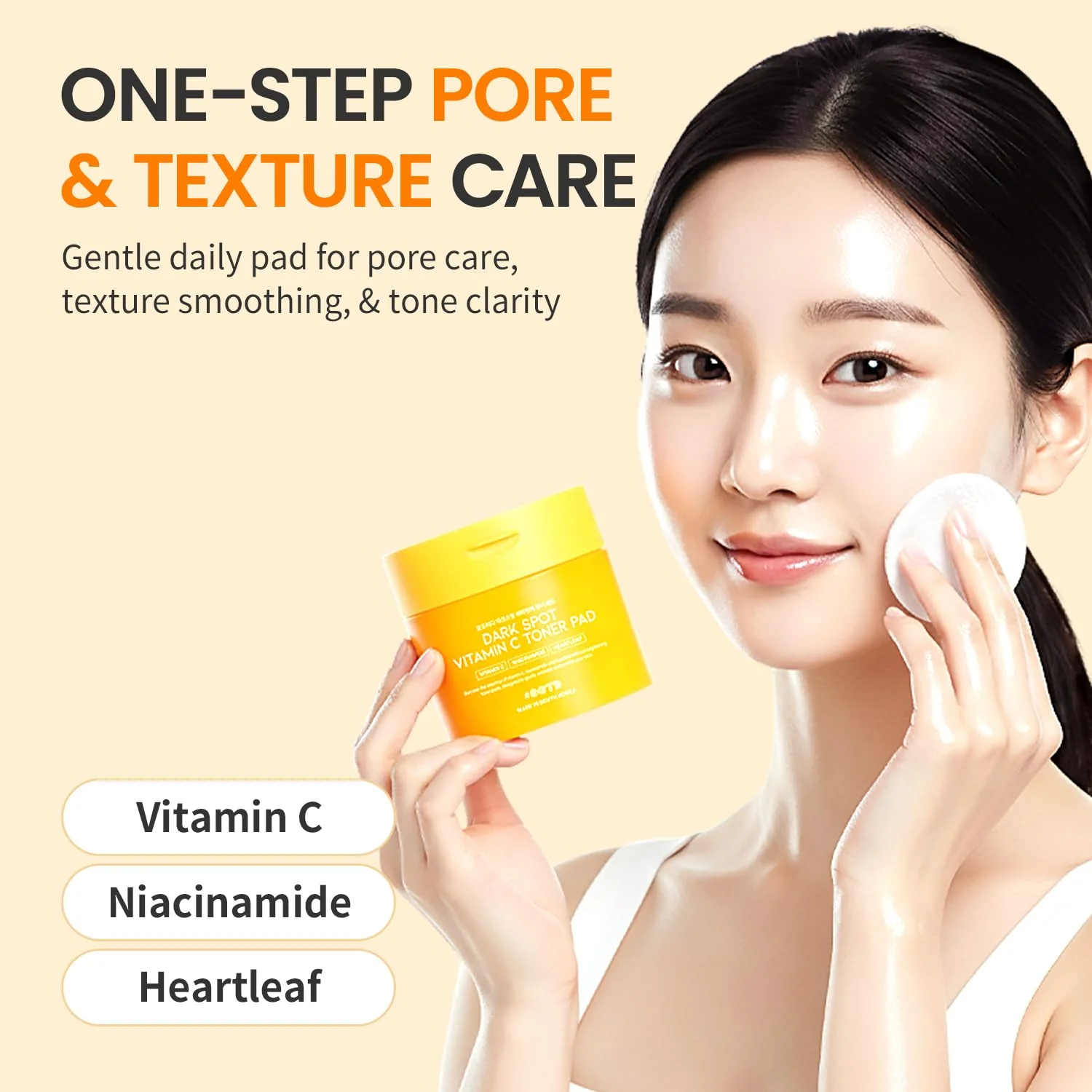 Boosting Toner Pads for Face Oily Skin Korean, #OOTD Vitamin C Niacinamide Heartleaf Hydrating Calming Redness, Vitamin C Toner Pad 70Pads 4.05oz 120ml - Image 8