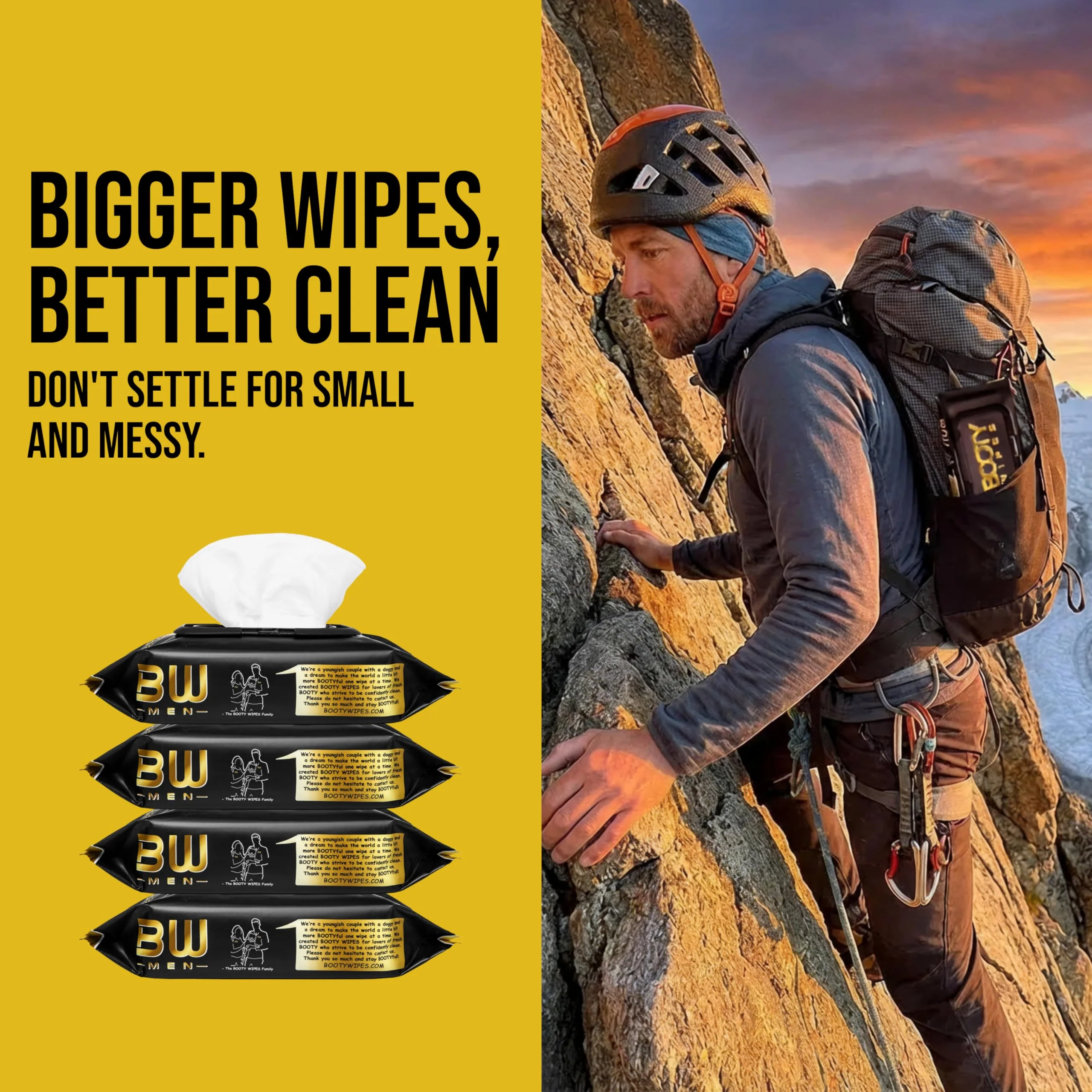 Booty Wipes - Flushable Wipes for Men - Aloe Vera and Vitamin E - Non-Woven - 640 Count Pack of 8-5.9 x 7.5 Inch - Alcohol Free - Fragrance Free - pH Balanced - Durable and Gentle Toilet Wipes - Image 5