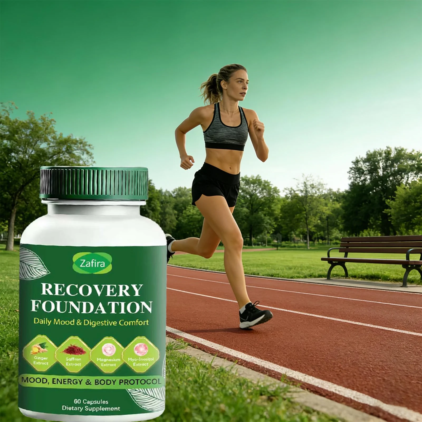 Boreome Zafira Recovery Foundation Capsules – Clear Mental Fog, Reduce Hair Loss & Boost Digestion | Clinically Tested, All-Natural Ingredients,Non-GMO, 60 Capsules - Image 2