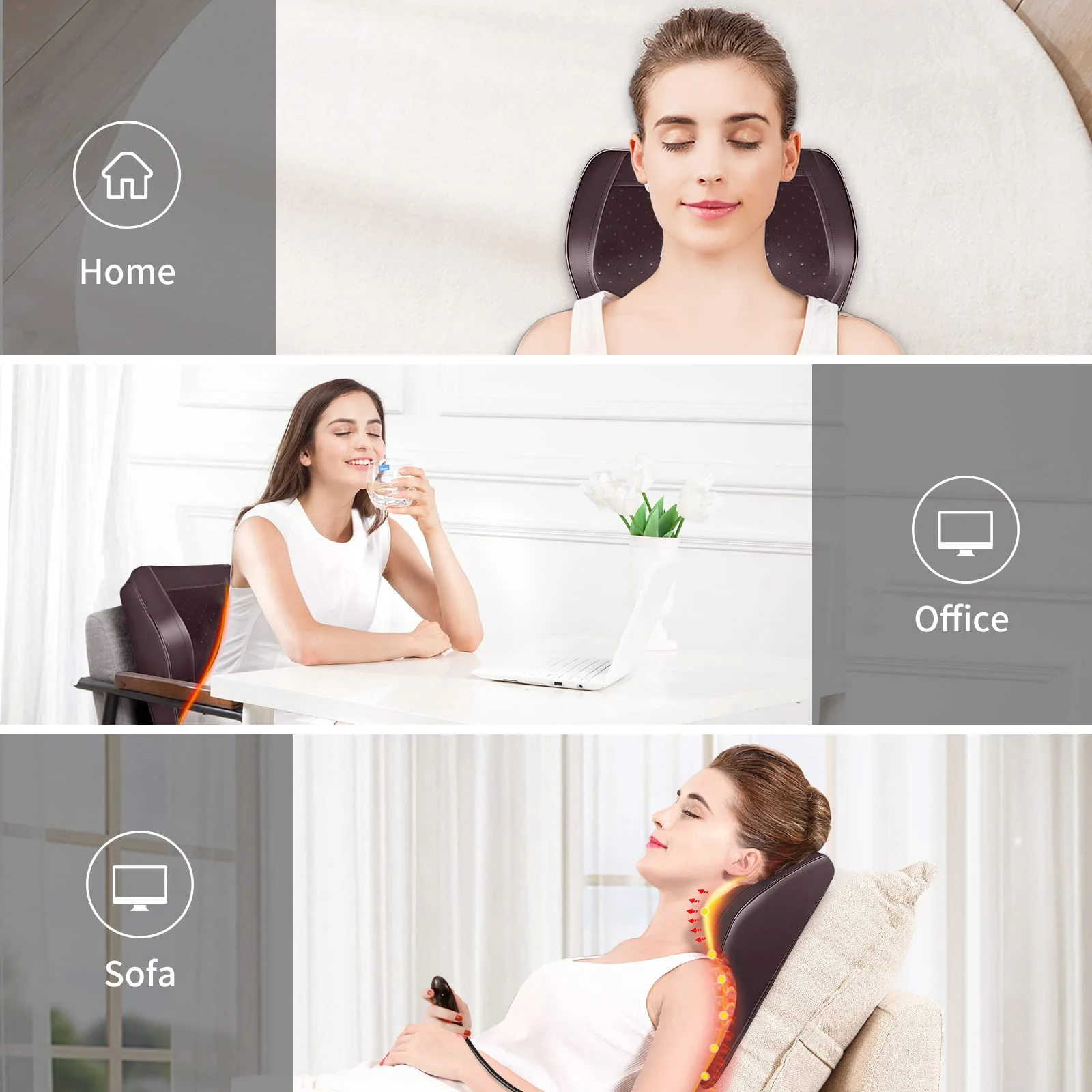 Boriwat Back Massager Neck Massager with Heat, Shiatsu Massage Pillow for Pain Relief, Massagers for Neck and Back, Shoulder, Leg, Gifts for Men Women Mom Dad, Stress Relax at Home Office and Car - Image 8