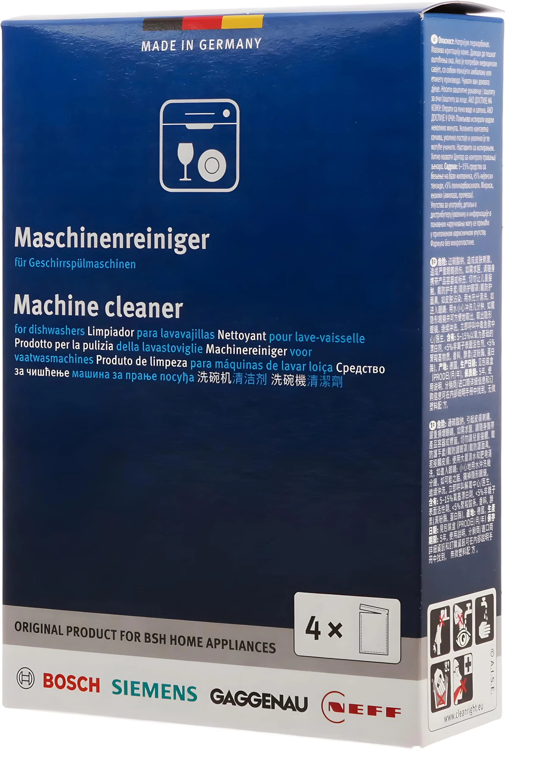 Bosch 312477 Dishwasher Cleaner – 1 Pack of 4 Bags (Total: 6.4 oz / 180g, Each 1.6 oz / 45g) – Removes Limescale & Grease | Improves Performance & Extends Appliance Life - Image 4