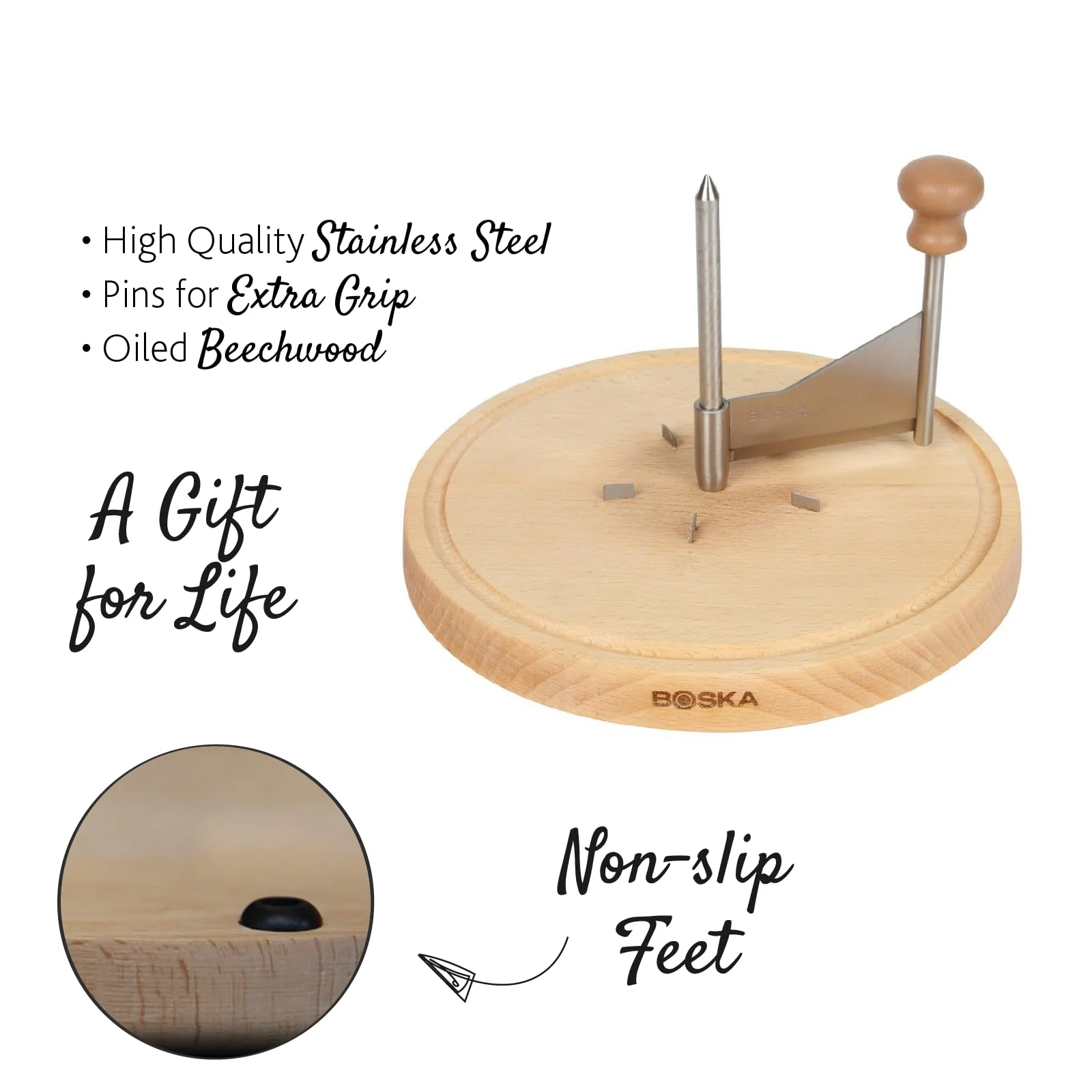 BOSKA Cheese Curler Amigo - The Original with 10-year Warranty - Cheese Wheel for i.a. Tete de Moine, Girolle & Chocolate - Cheese Shaver made of Stainless Steel - Image 3