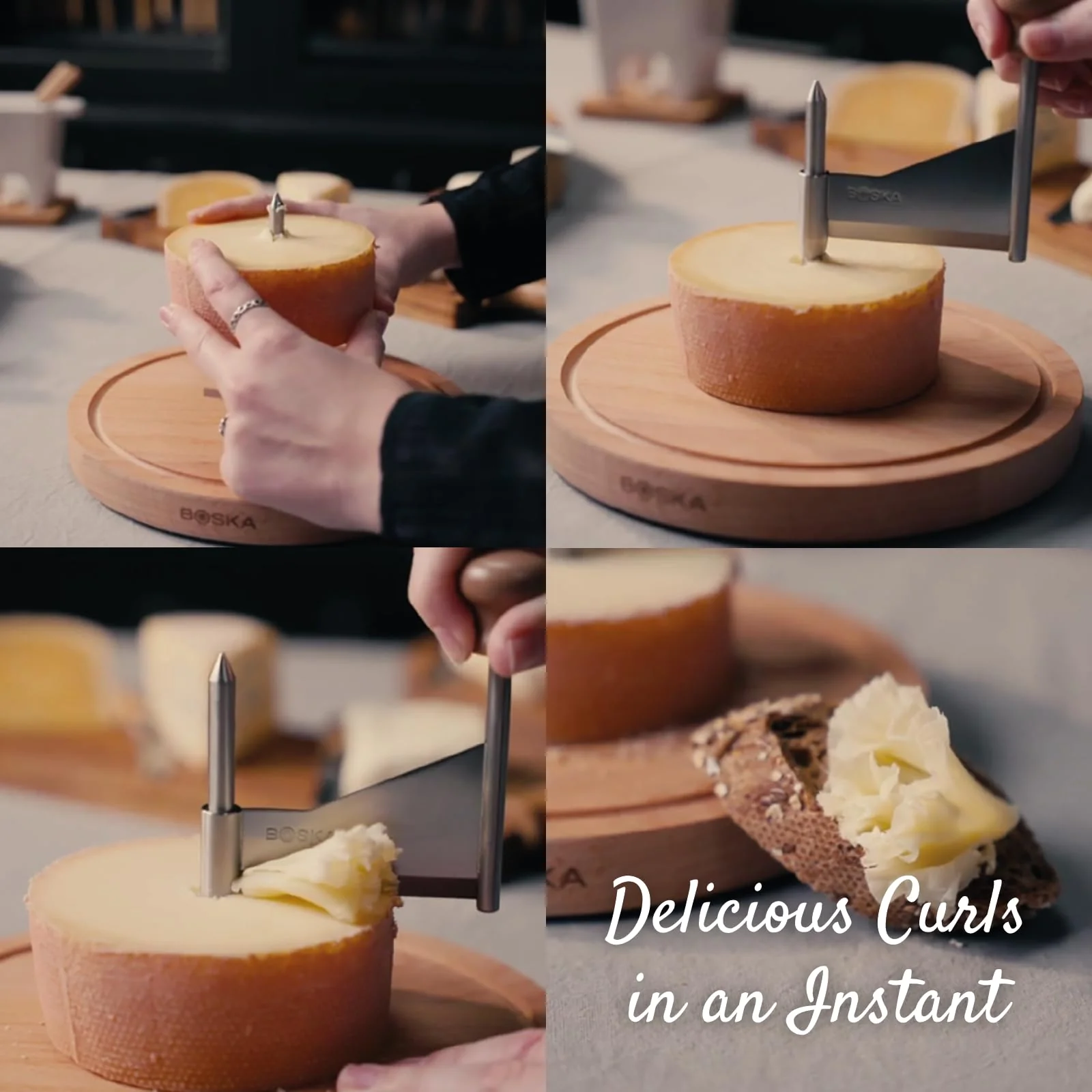 BOSKA Cheese Curler Amigo - The Original with 10-year Warranty - Cheese Wheel for i.a. Tete de Moine, Girolle & Chocolate - Cheese Shaver made of Stainless Steel - Image 4