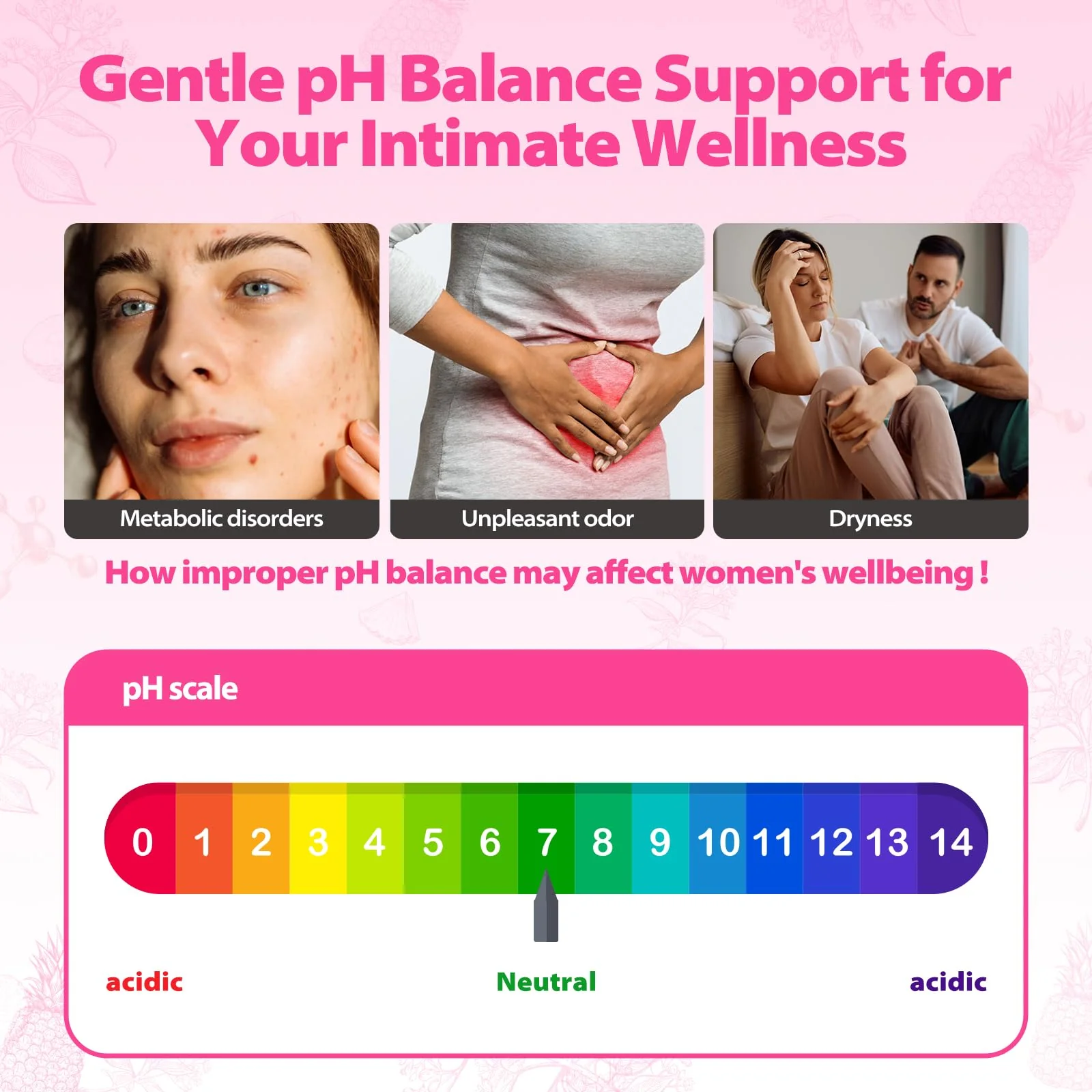 BOSNETHUINH Her Juicy Feminine Probiotics Gummies with Slippery Elm Supports pH Balance Gut Health & Immune System Promote Vaginal Health for Women 40 Pineapple Gummies - Image 3