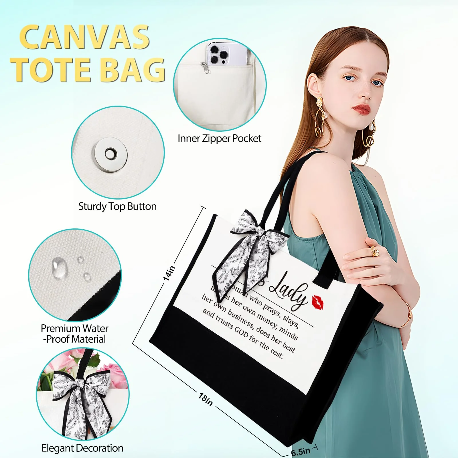 Boss Lady Gifts for Women, Best Boss Gifts for Women with Canvas Tote Bag, Funny Boss Christmas Gifts for Women, Cool Gifts for Bosses Female, Office Appreciation Gifts for Birthday Boss Day - Image 8