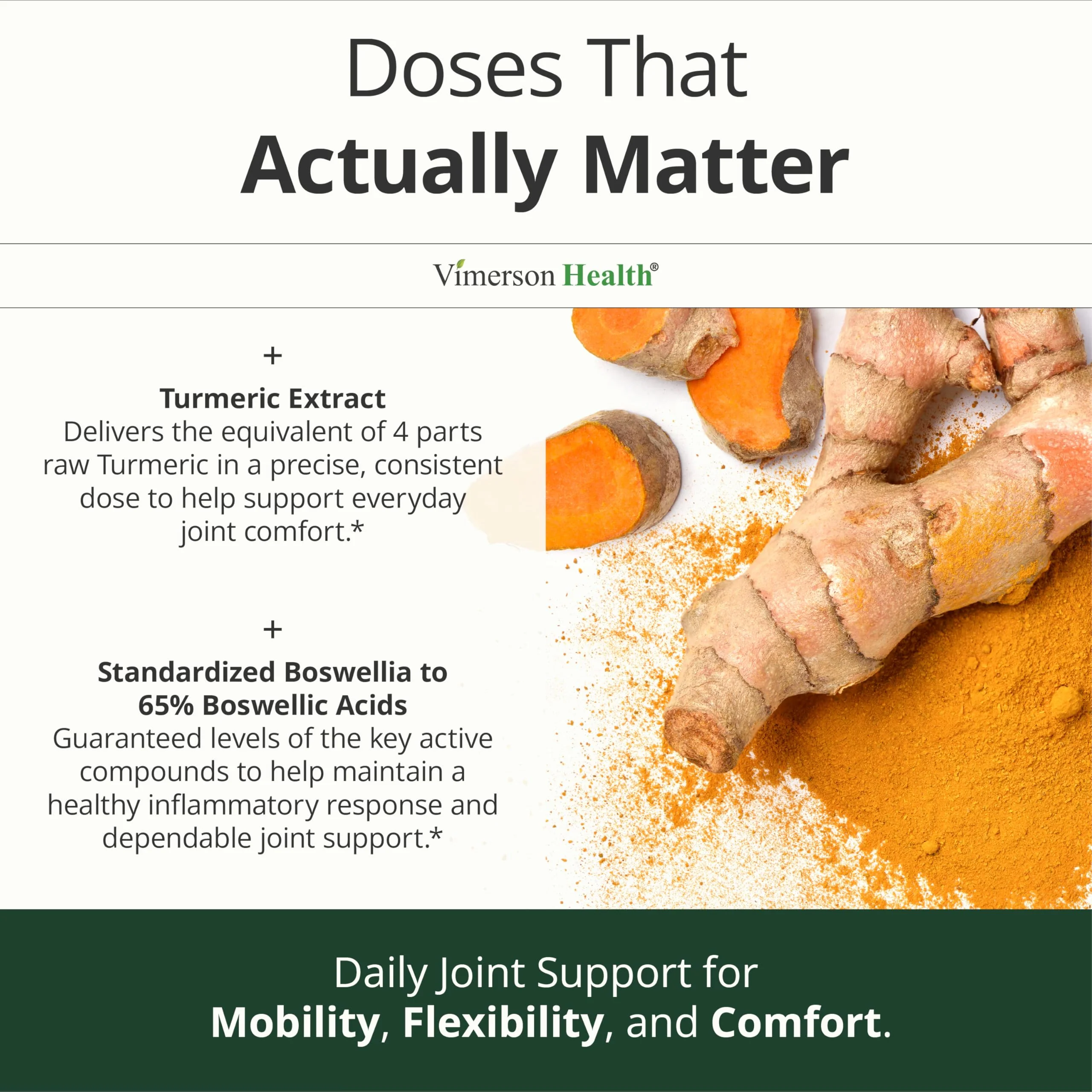 Boswellia Serrata Turmeric Supplement for Joint Support & Inflammation Balance – Turmeric Boswellia Supplement with Ginger & Black Pepper Extract for Enhanced Absorption – Non-GMO - 180 Capsules - Image 5