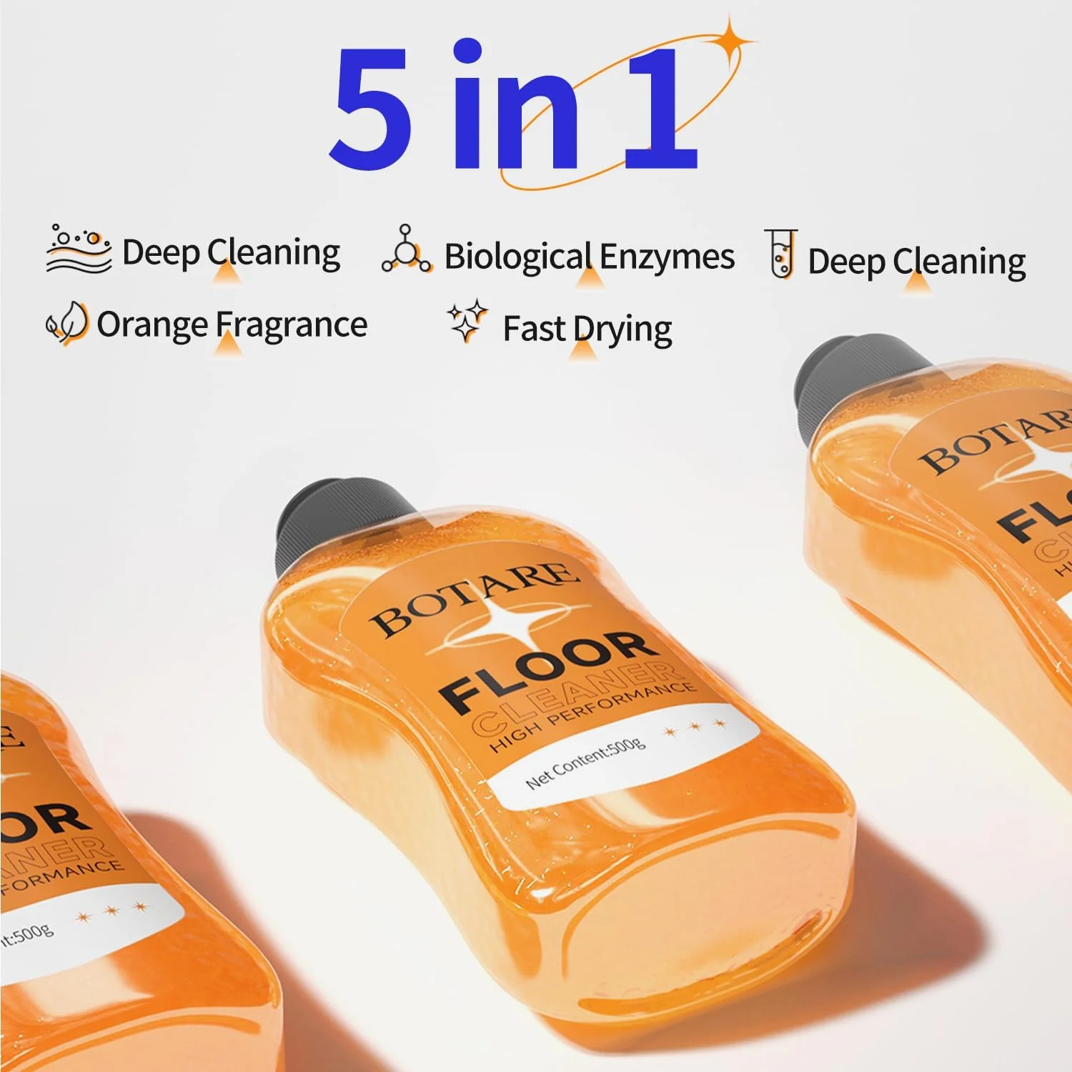 Botare Household Multi-Surface Enzyme Floor Cleaner, Acid-Free Concentrated Mopping Solution for Wood, Hardwood, Laminate, Tile, Marble& Porcelain, Liquid, 17.6 Fl Oz (3 Bottles + 1 Cleaning Cloth) - Image 6