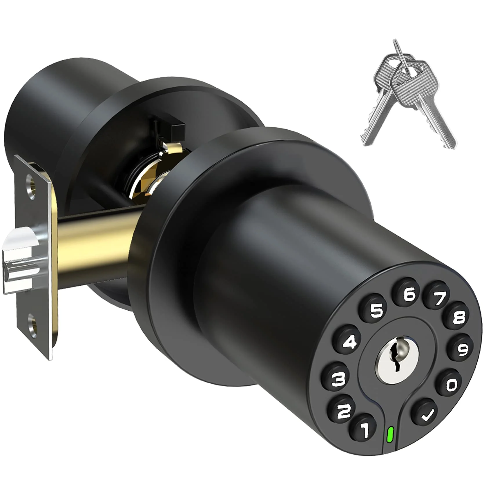 BOTHSTAR Keypad Door Knob with Key,Keyless Entry Door Lock, Code Locks Door Knob, Auto Lock,50 User Code,Easy to Install,for Home,Office,Hotel,Bedroom,Garage,No Deadbolt