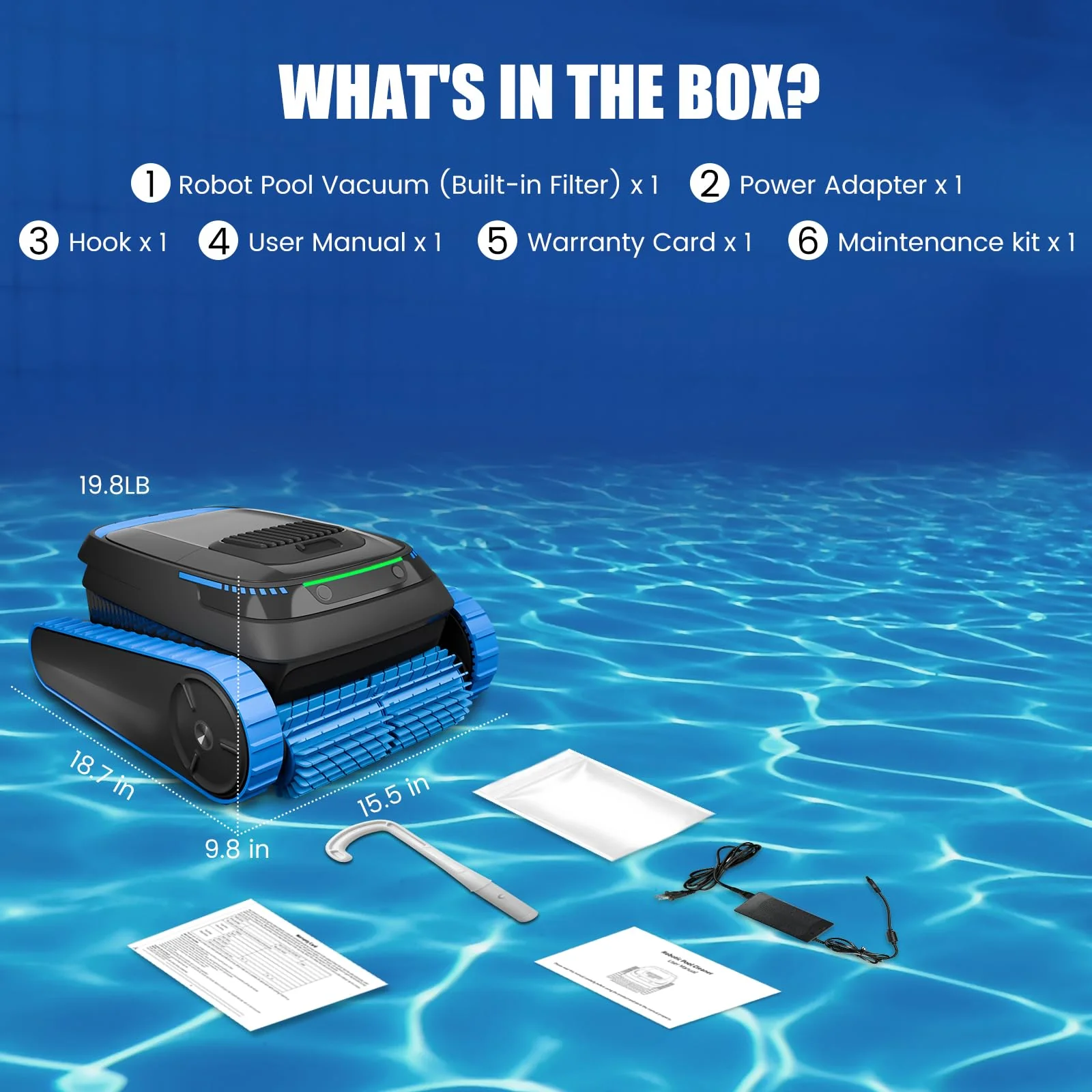 BOTLIFE PC20 Automatic Robotic Pool Cleaner, Cordless Pool Vacuum Robot for Inground & Above Ground Pools, Smart Navigation, Self-Parking, 5000GPH Suction, Cleans Floor, Wall & Waterline - Image 2