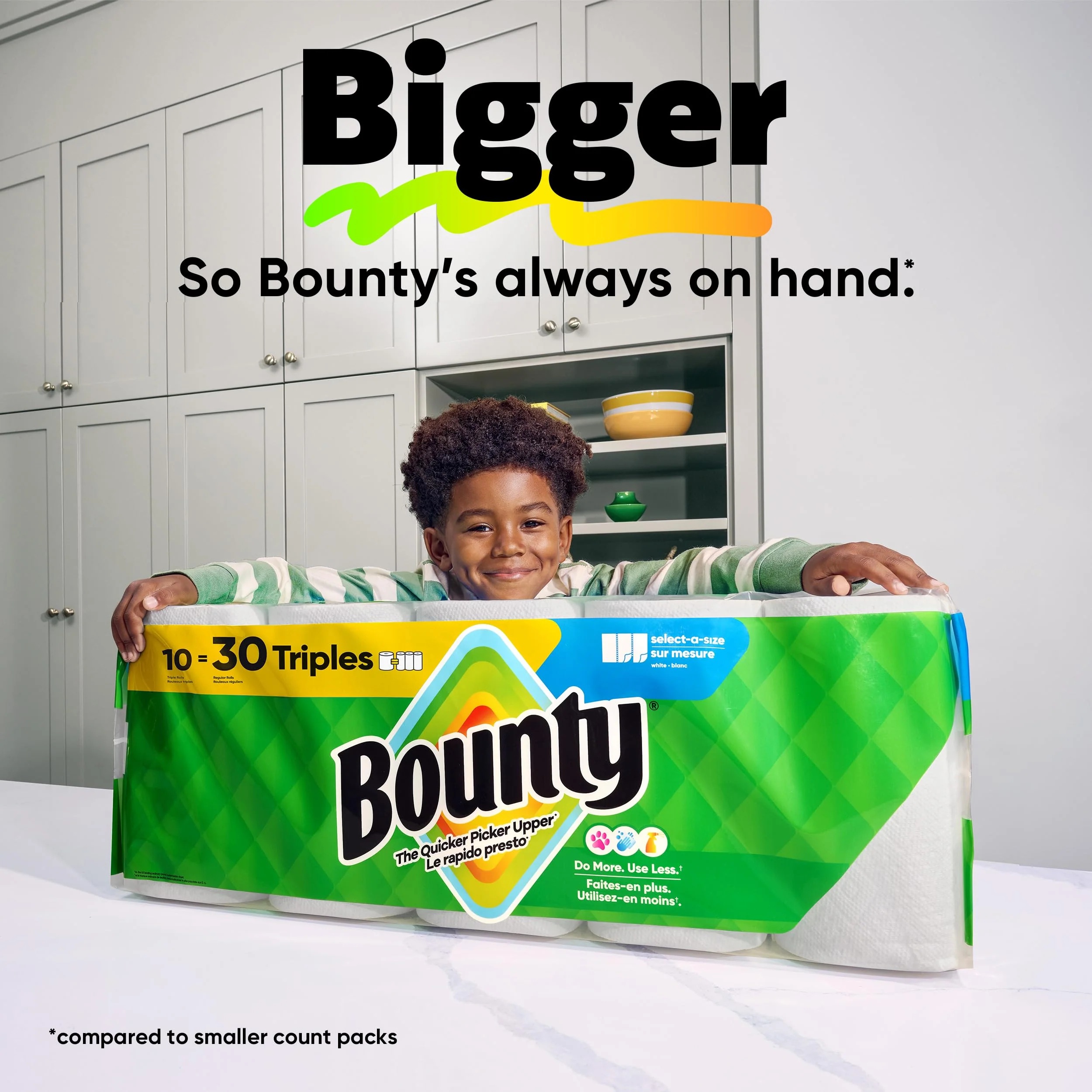 Bounty Select-A-Size Paper Towels, White, 8 Triple Rolls = 24 Regular Roll - Image 8