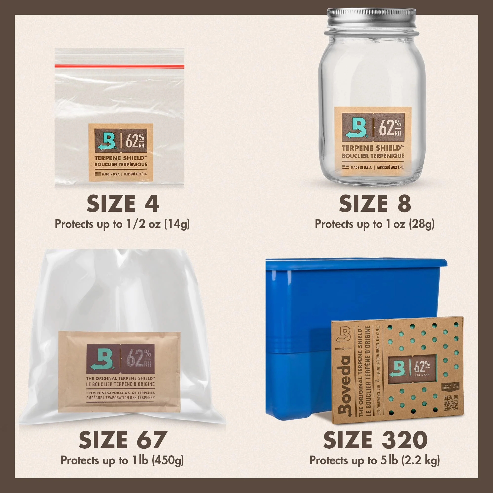 Boveda 62% Two-Way Humidity Control Packs For Storing ½ oz – Size 4 – 10 Pack – Moisture Absorbers for Small Storage Containers – Humidifier Packs – Hydration Packets in Resealable Bag - Image 6