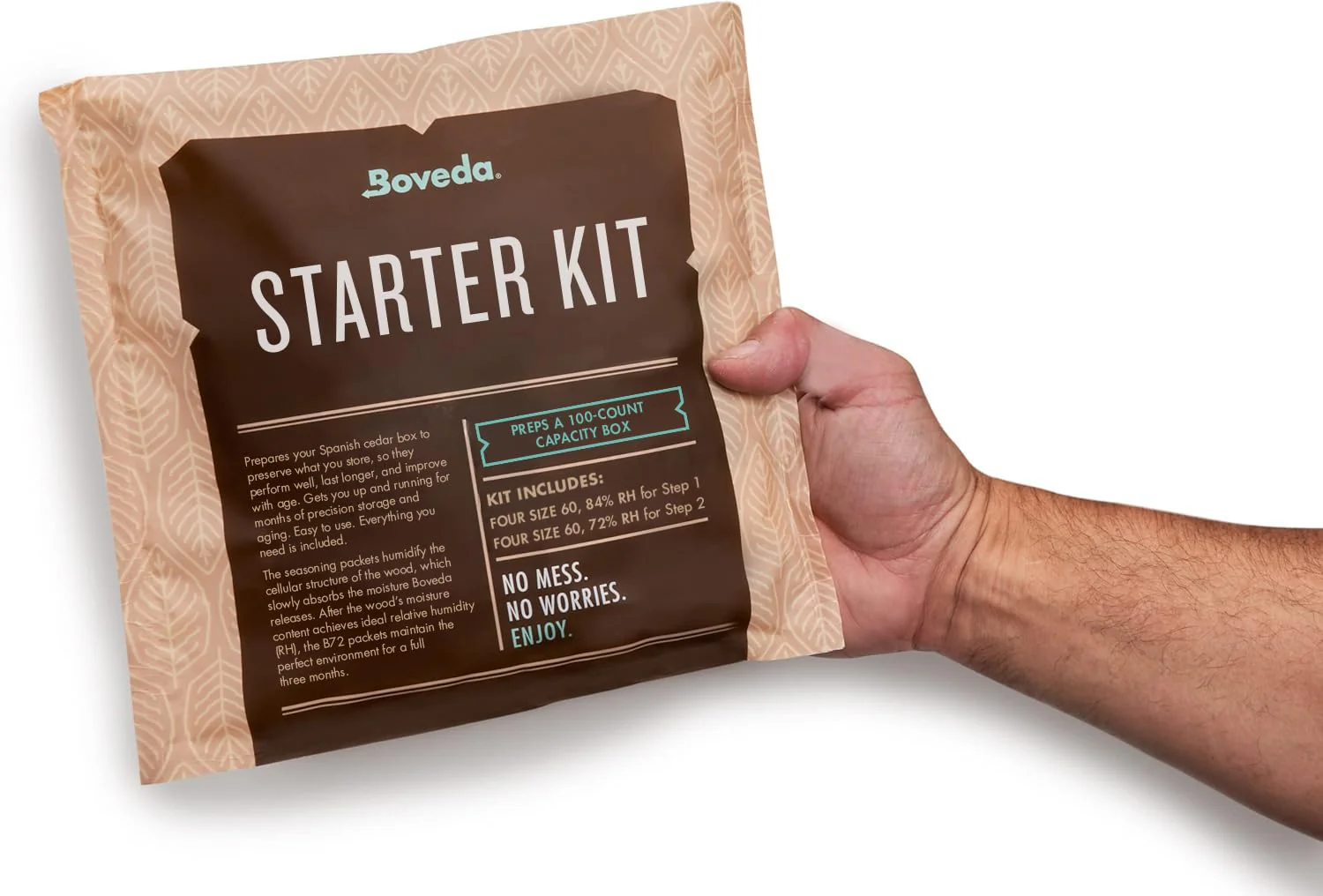 Boveda Starter Kit Bundle: Season a Wooden Storage Box Plus Maintain Humidity with 2-Way Humidity Control | Includes (2) Each Size 60 Boveda 84% RH & 72% RH | 1-Count - Image 6