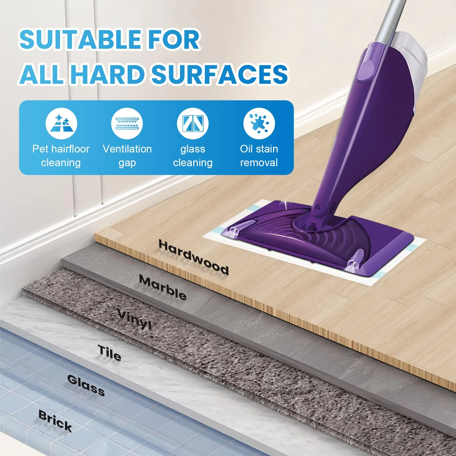 Bpbdzz 60 Count Wet Pads Refill for Swiffer Wet Jet Spray Mop - Wet Jet Pads,Made of high-end Cotton,5X Highly Absorbent, Suitable for All Floor Surfaces, Deep Cleaning of Stubborn Stains - Image 3