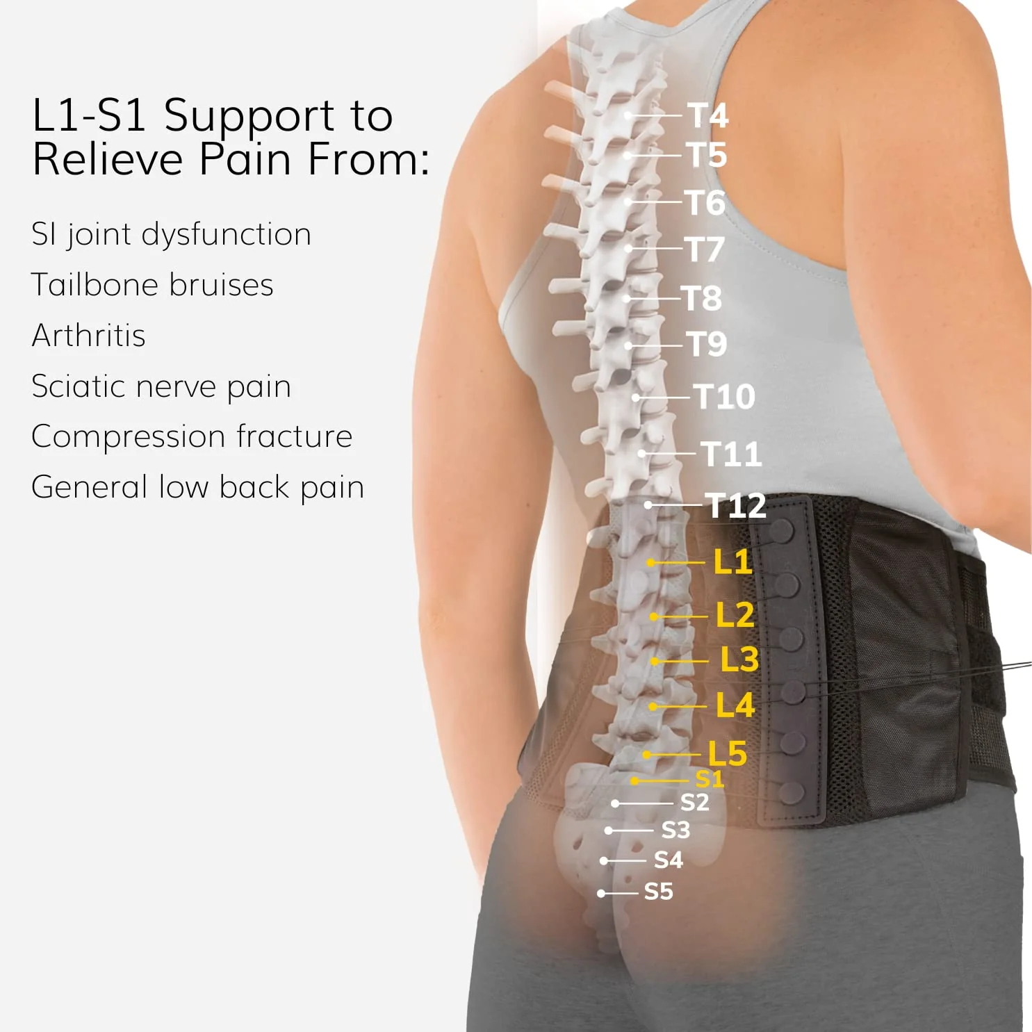 BraceAbility Lumbar Support Belt for Lower Back Pain - Corset Brace for Men and Women, Scoliosis, Sciatica, Spinal Stenosis, Herniated Disc Relief - FSA Eligible, Fits 28" - 60" Waist - Image 6