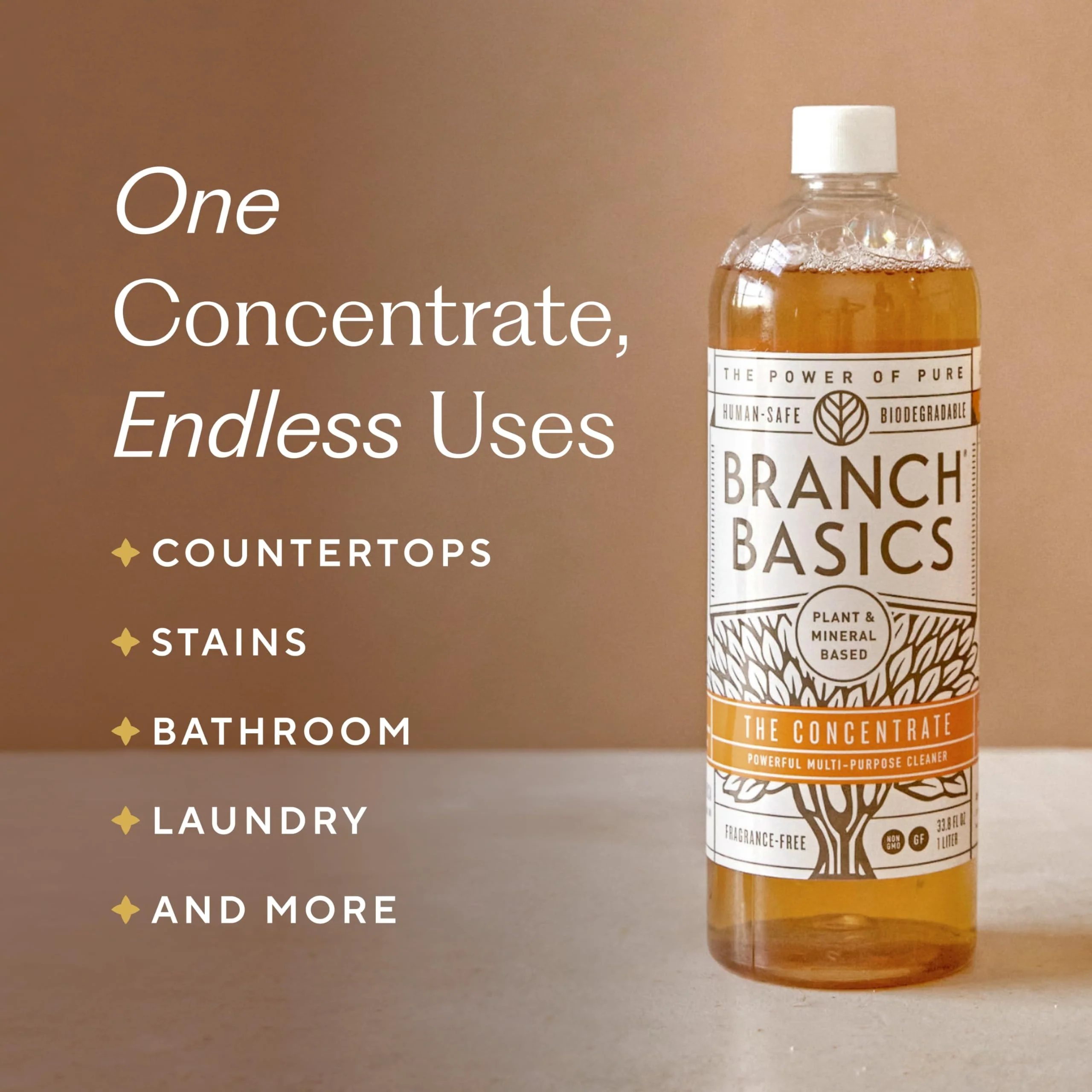 Branch Basics Premium Starter Kit in Glass: All Purpose Cleaner, Glass Cleaner, Bathroom Cleaner, Wash Bottle, and Laundry Bottle (3 Glass Spray Bottles + Concentrate) Fragrance-Free - Image 8