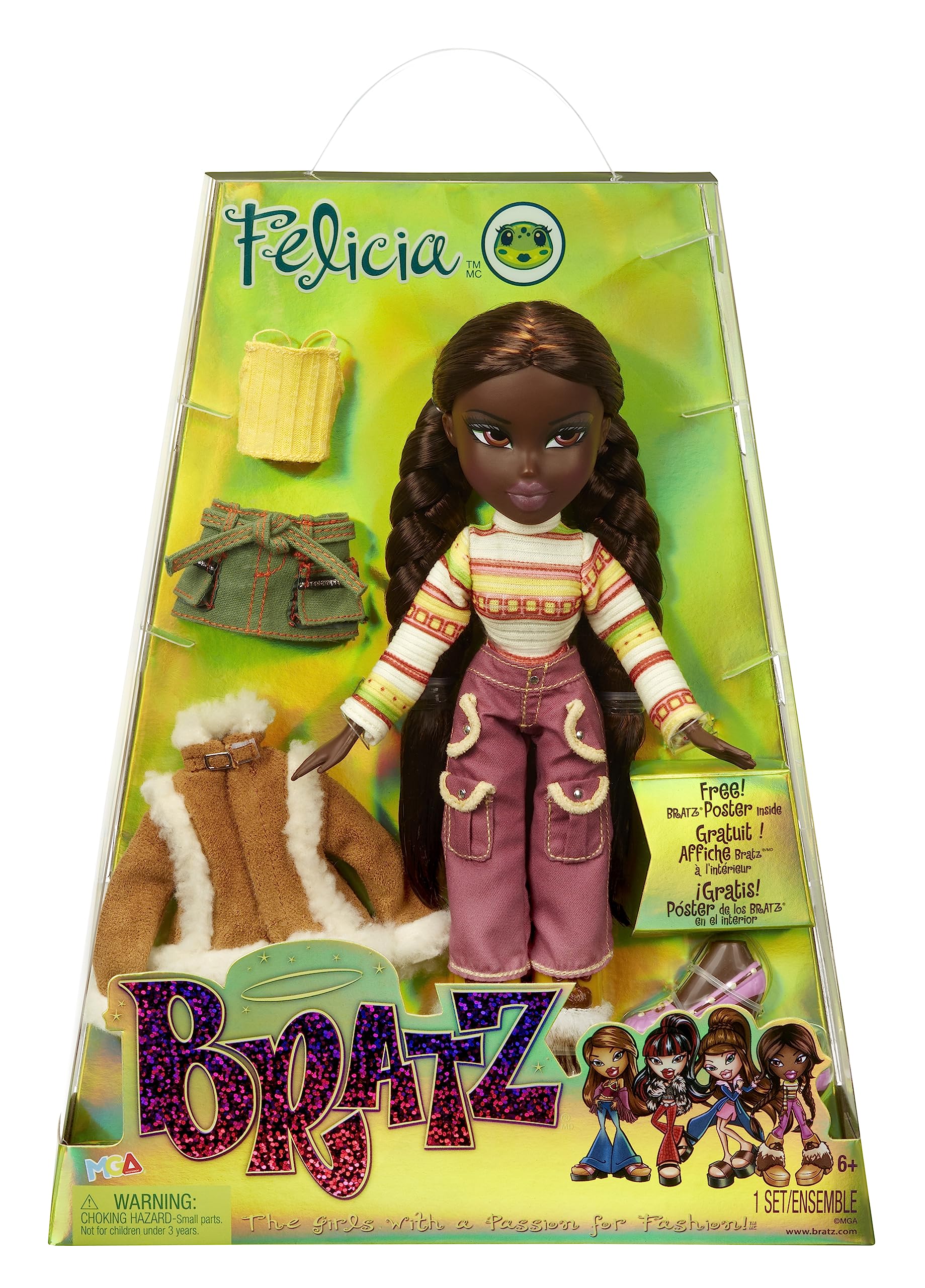 Bratz Original Fashion Doll Felicia Series 3 with 2 Outfits and Poster, Collectors Ages 6 7 8 9 10+ - Image 2