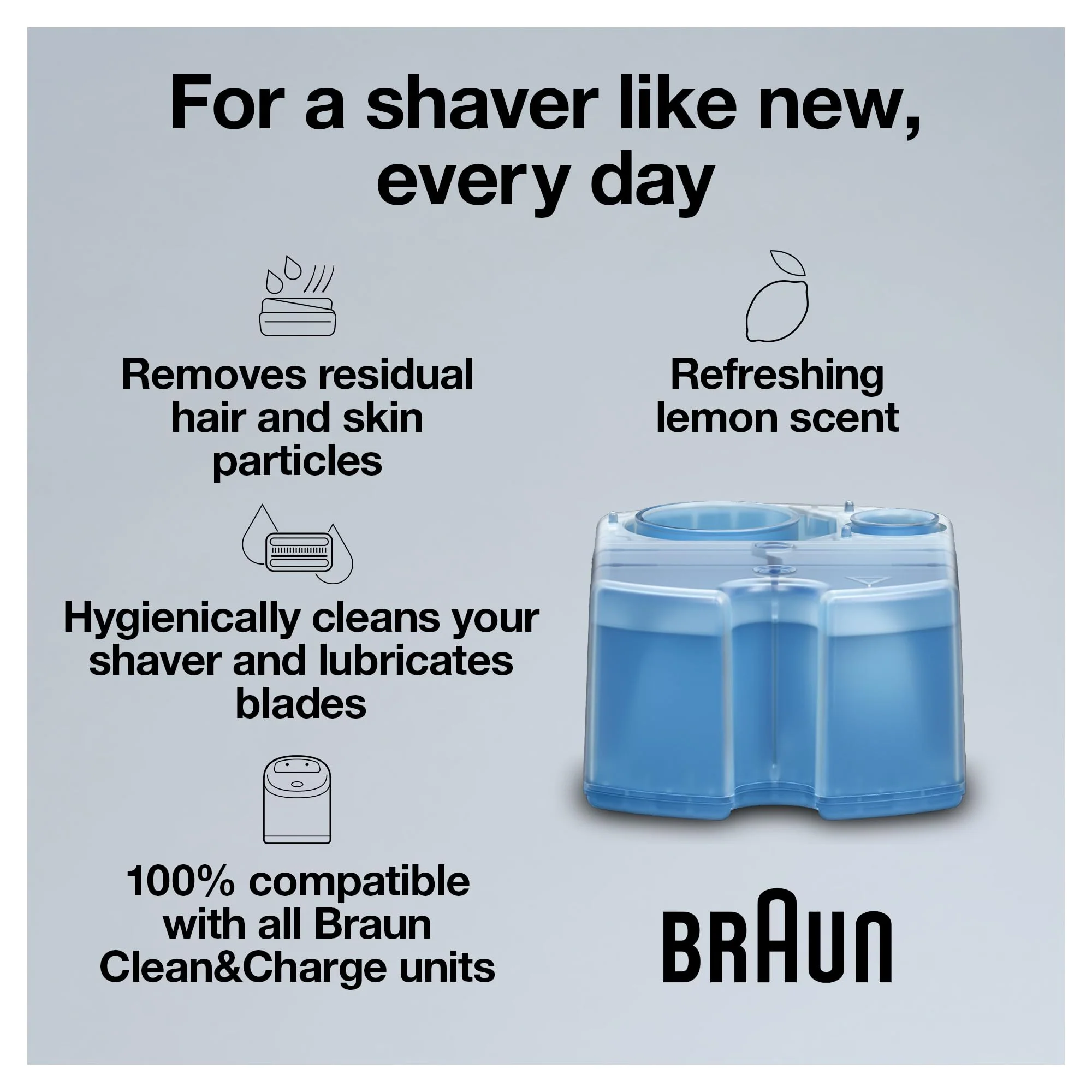 Braun Clean & Renew Refill Cartridges CCR, Replacement Shaver Cleaner Solution for Clean&Charge Cleaning System, Pack of 6 - Image 7