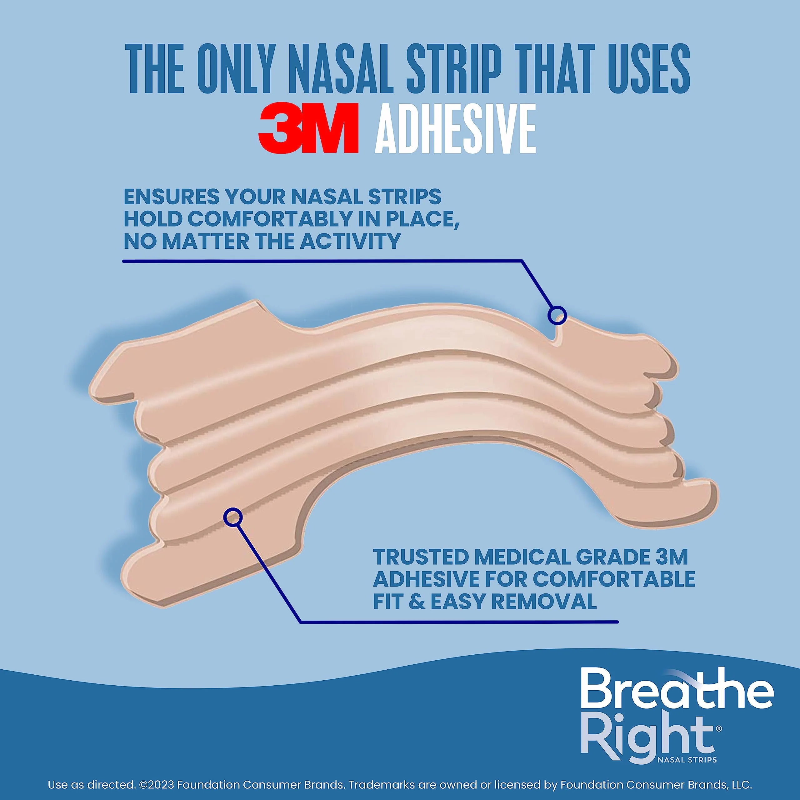 Breathe Right Nasal Strips, Extra Strength Tan Nose Strips, Drug-Free Nasal Congestion Relief for Better Breathing, Help Relieve Snoring, Caused by Colds & Allergies, Deviated Septum, 44ct - Image 5