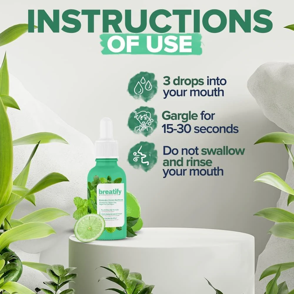 Breatify Bad Breath Eliminating Serum – Bad Mouth Smell Removing Drops – Easy to Carry and Handy Fresh Breath Oil-serum, 20 mL, 0.68 Oz (Pack of 3) - Image 6