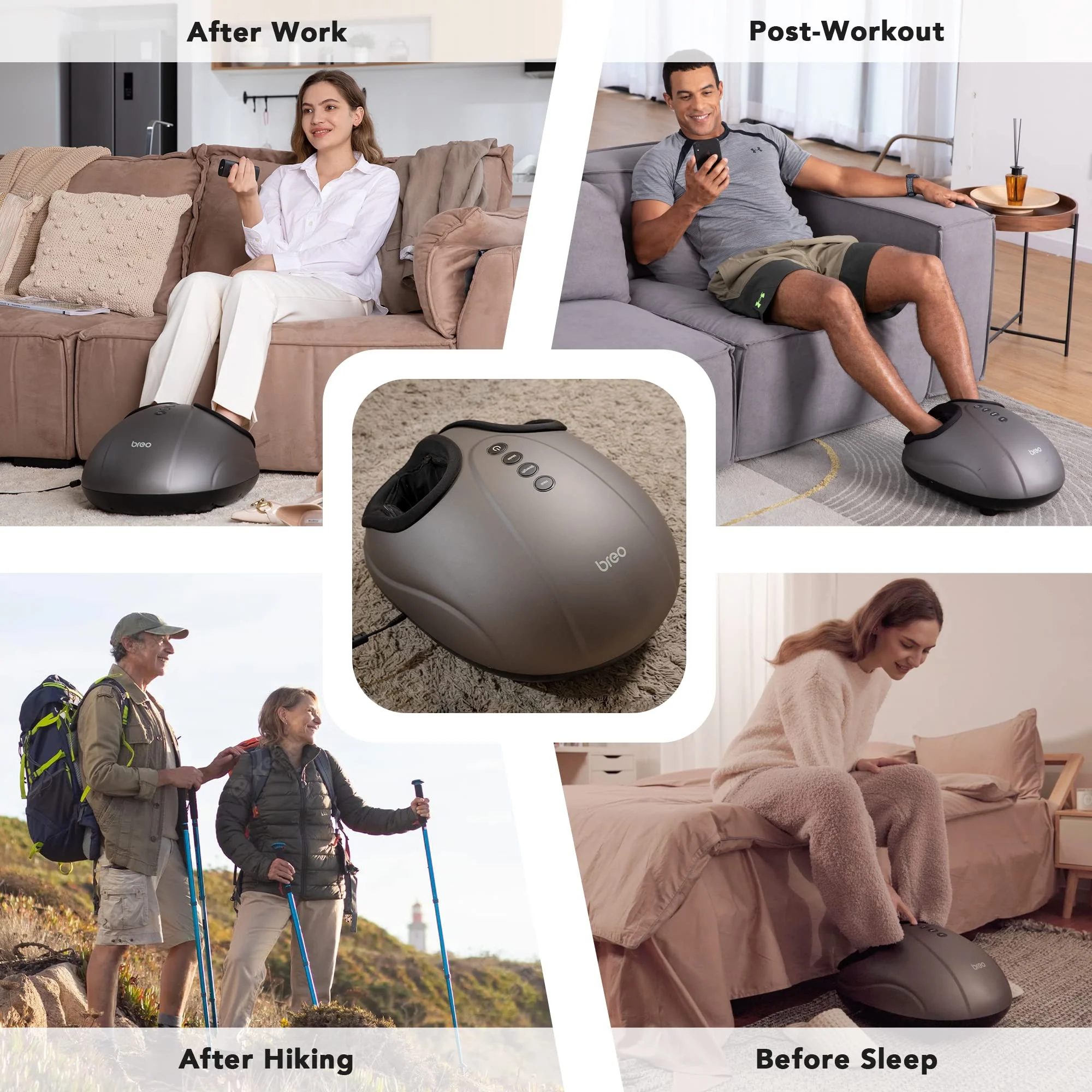 Breo Foot Massager Machine with Heat, Deep Kneading, Air Compression, Rolling Massage for Tired Feet and Plantar Fasciitis, Fits up to EU Feet Size 46 - Image 4