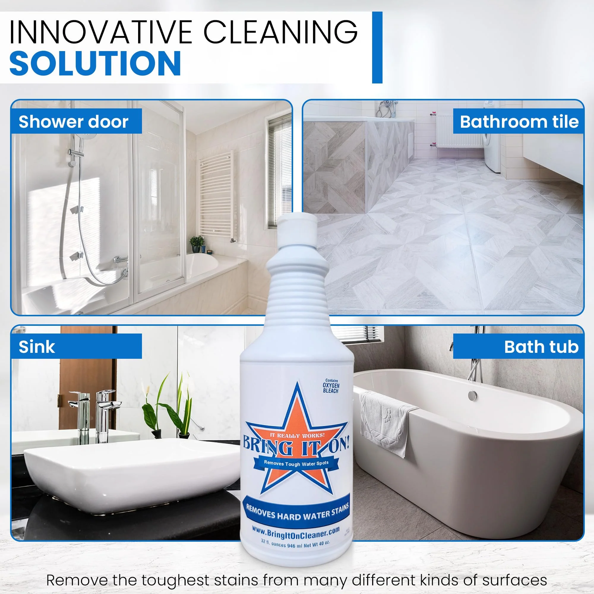 Bring It On Grout Cleaner, Hard Water Stain Remover, Remove Spots on Shower Door, Clean Tile, Fiberglass, Windows, Grout Lines Cleaner 16 Ounce - Image 7