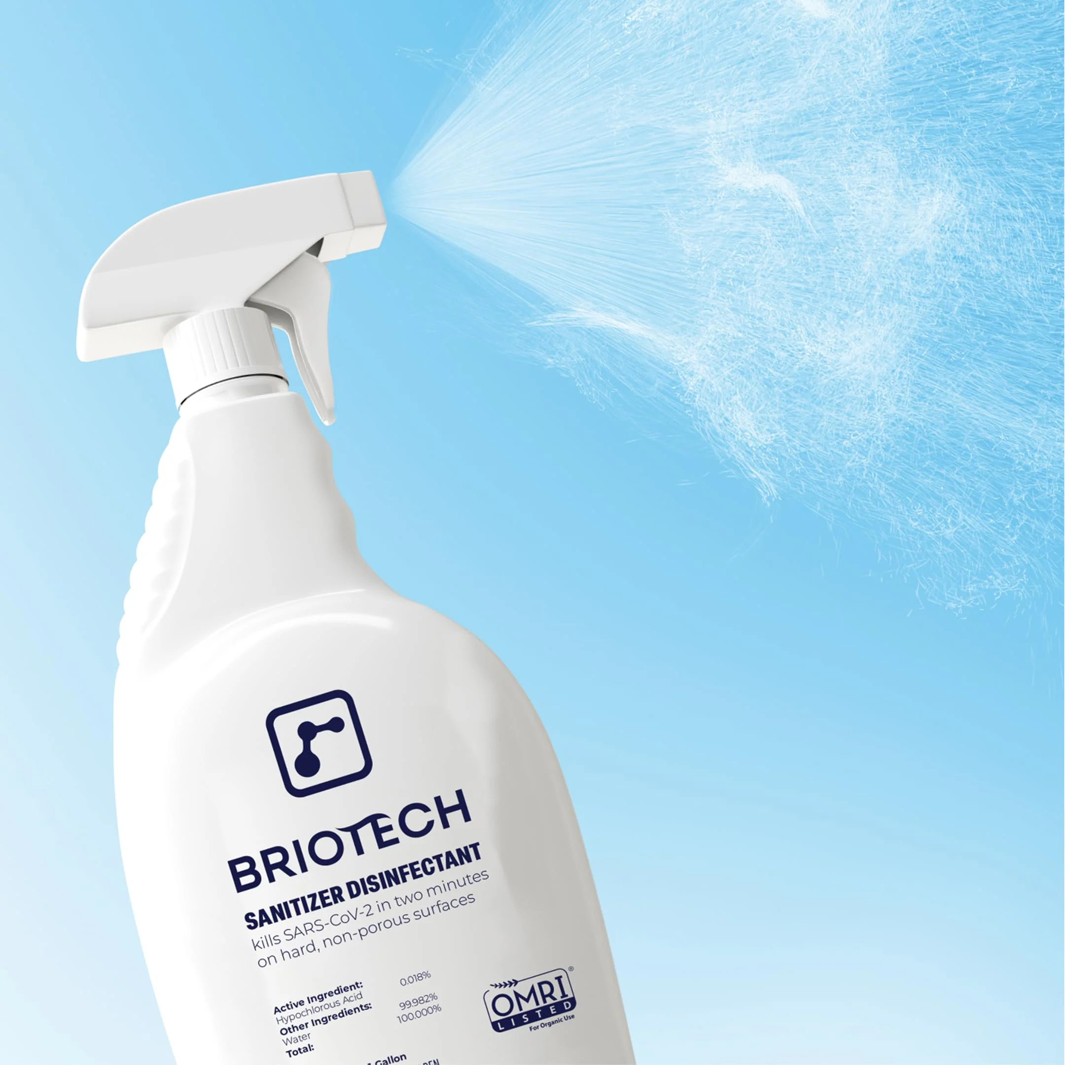 BRIOTECH Sanitizer Disinfectant Hypochlorous, Kill 99.99% of Viruses & Bacteria, Control Mold, Eliminate Odor, Gentle for Nursery & Play Rooms, Food Contact Surface Sanitizer, 1 Gallon Refill (2 Pack) - Image 6