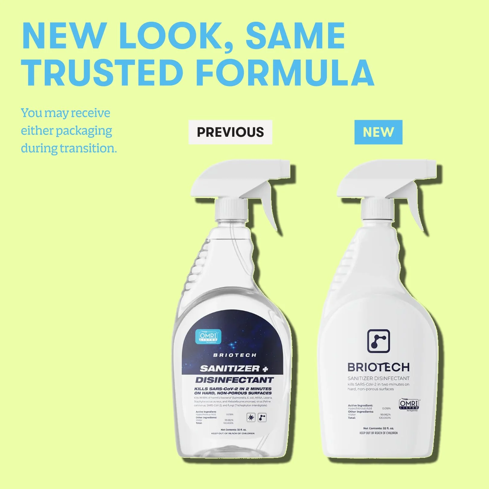 BRIOTECH Sanitizer Disinfectant Hypochlorous Spray, Kills 99.99% of Viruses & Bacteria, Eliminates Odor, Gentle for Nurseries & Play Rooms, Rinse Free Surface Sanitizer, 32 fl oz (Pack of 2) - Image 5