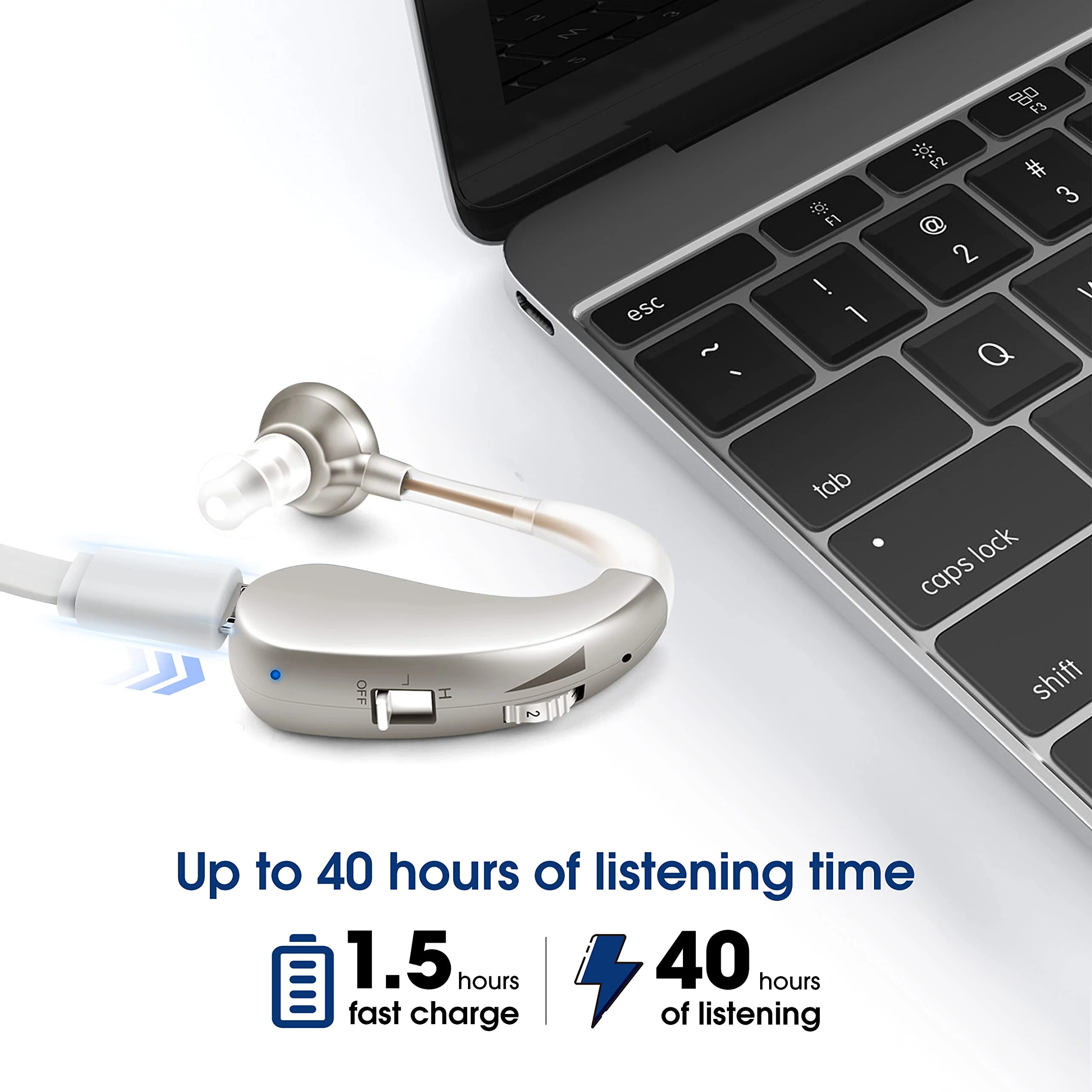 Britzgo Hearing Aids,Noise Cancelling by Digital Chip,Rechargeable Sound Amplifier,40 Hour Life Per Charge,Suitable for Hearing Loss - Image 2