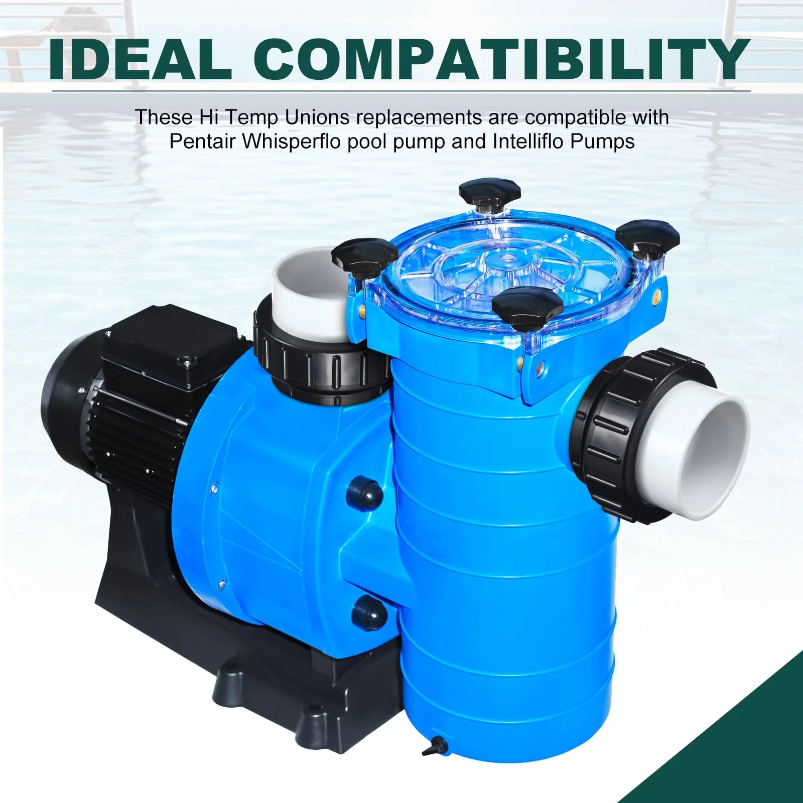 Briwooody 4 Pcs MIP x 2" Hi Temp Unions Compatible with Pentair Whisperflo Pool Pump Compatible with Intelliflo Pump 2" PVC Pool Pump High Temp Unions for Pool Pump - Image 4