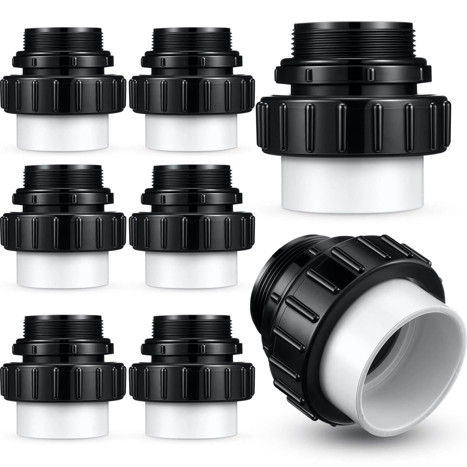 Briwooody 8 Pcs MIP x 2" Hi Temp Unions Compatible with Pentair Whisperflo Pool Pump Compatible with Intelliflo Pump 2" PVC Pool Pump High Temp Unions for Pool Pump
