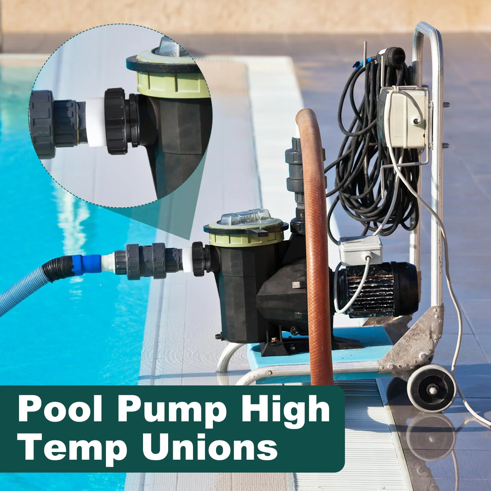 Briwooody 8 Pcs MIP x 2" Hi Temp Unions Compatible with Pentair Whisperflo Pool Pump Compatible with Intelliflo Pump 2" PVC Pool Pump High Temp Unions for Pool Pump - Image 6