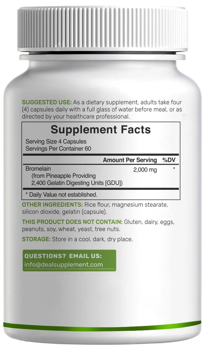 Bromelain Supplement 2,000mg Per Serving, 240 Capsules – Natural Proteolytic Enzymes from Fresh Pineapple – Supports Nutrient Digestion - Image 3