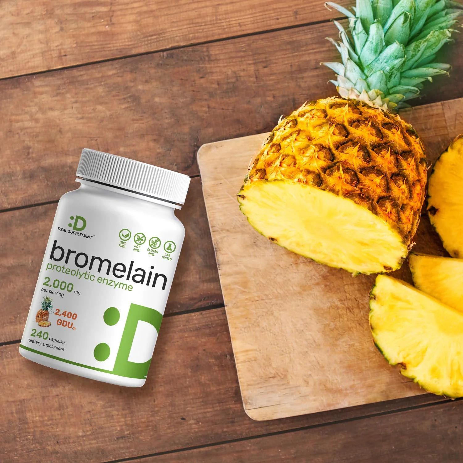 Bromelain Supplement 2,000mg Per Serving, 240 Capsules – Natural Proteolytic Enzymes from Fresh Pineapple – Supports Nutrient Digestion - Image 4