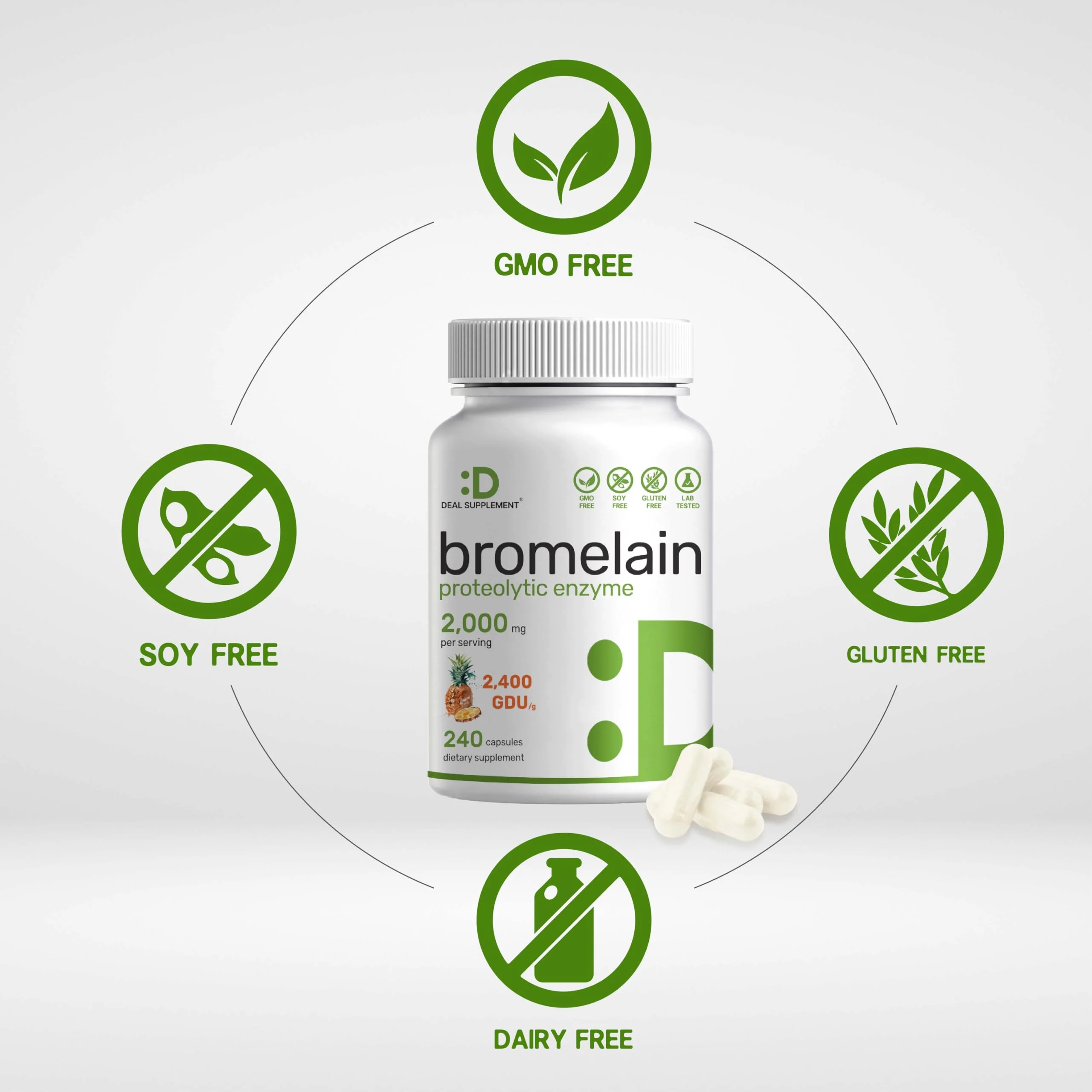 Bromelain Supplement 2,000mg Per Serving, 240 Capsules – Natural Proteolytic Enzymes from Fresh Pineapple – Supports Nutrient Digestion - Image 7