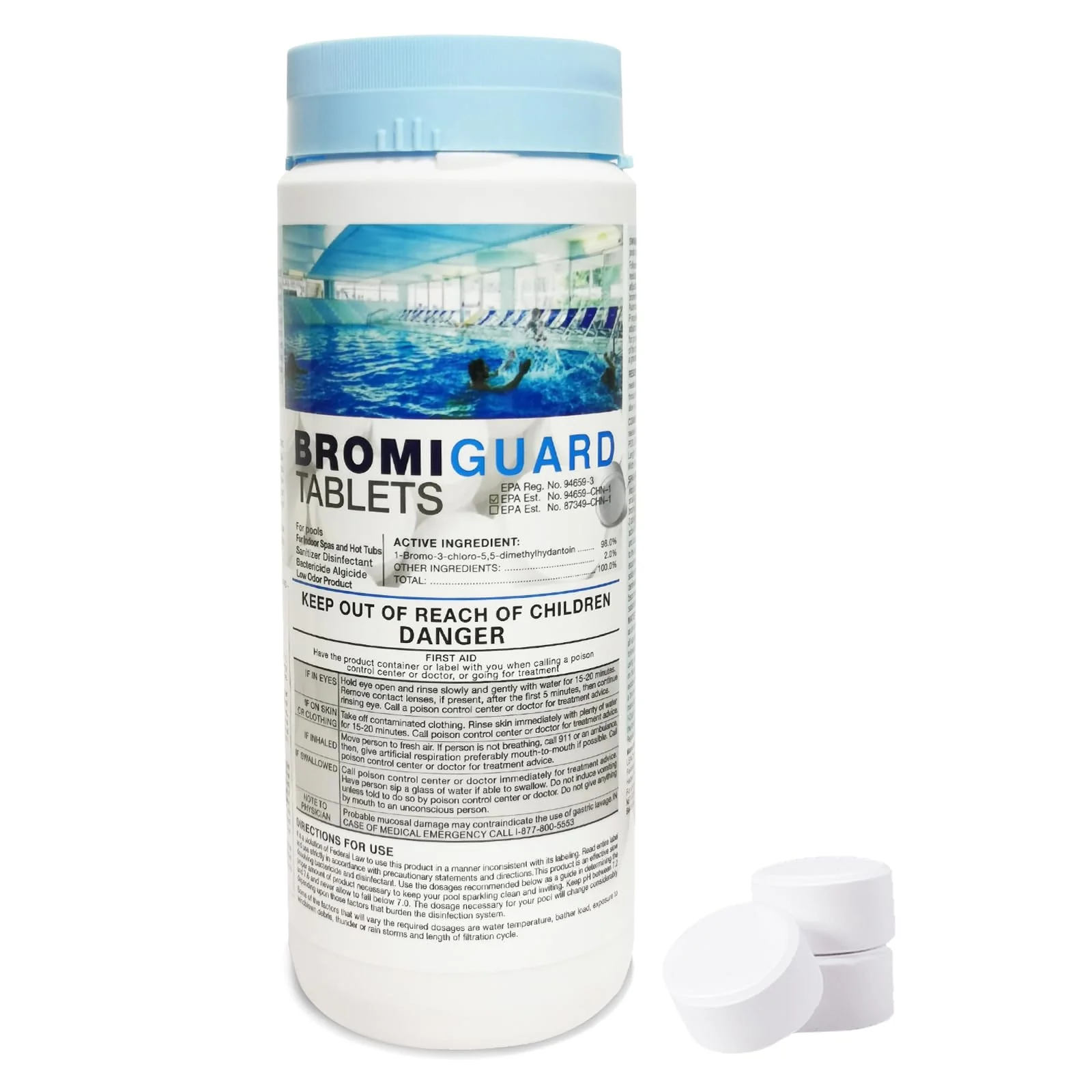 BROMIGUARD Bromine Tablets 1 Inch 1.8 Lbs for Spa Hot Tub Chemical Sanitizer Bromine Tabs | Long-Lasting 1" Brominating Tablets for Pools | Less Chlorine Odor 1.8 Pounds - Image 2