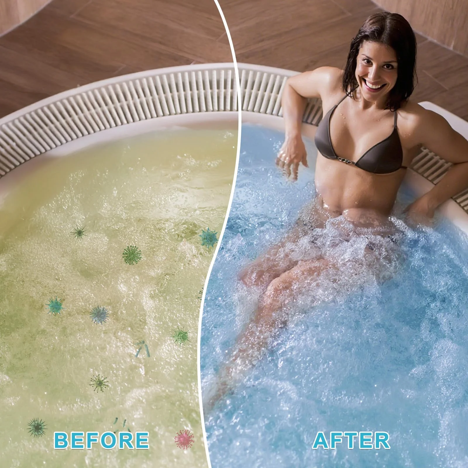 Bromine Tablets for SPA Hot Tub 1 inch Tabs Brominating Tablets Booster Soft Water Feel No Chlorine Odor Chemical Sanitizer - Image 4